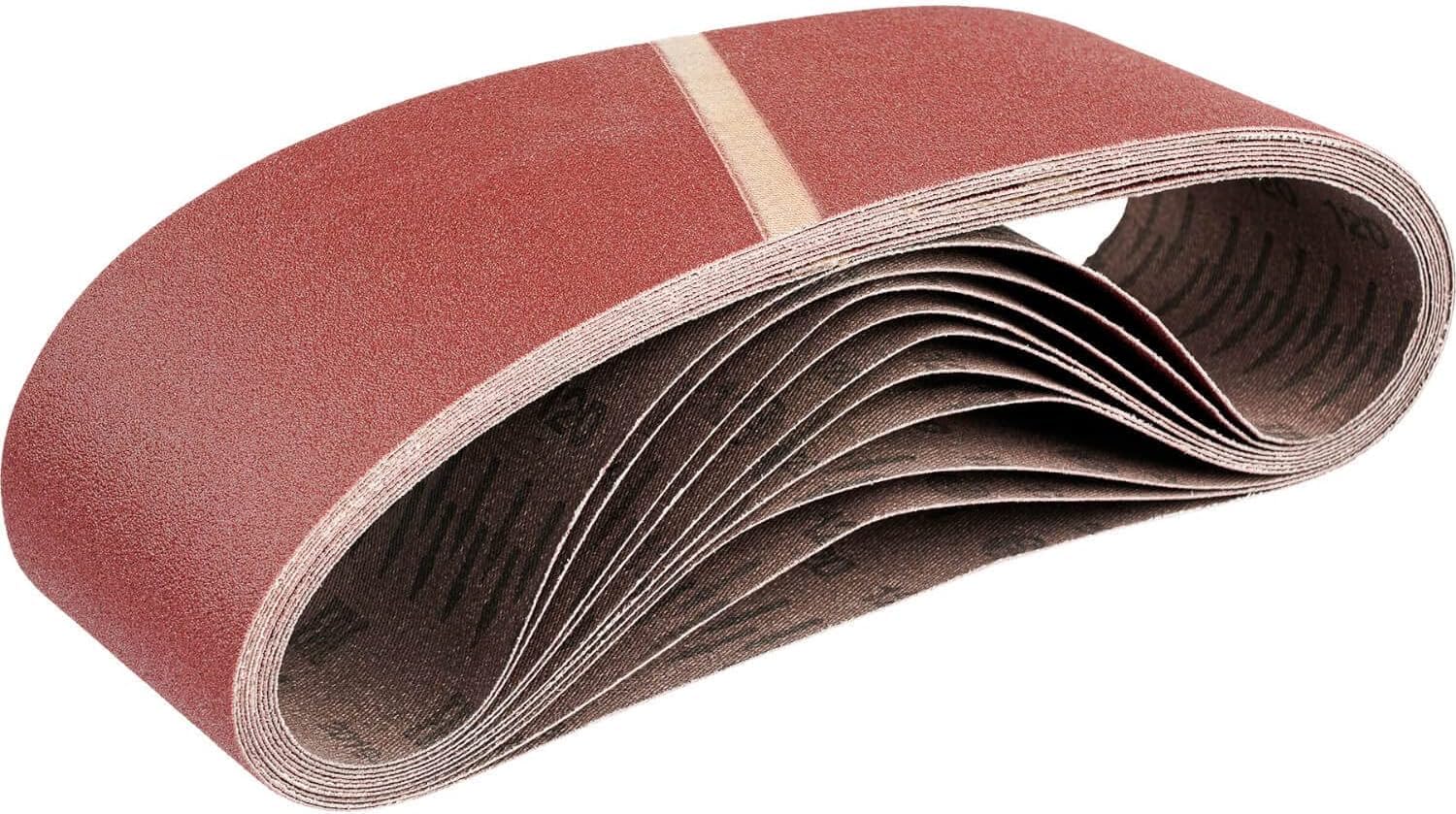 Goodway Lot de 25 bandes abrasives en tissu - 100 x 560 mm - 5 x grain 40/60/80/120/180 - Pour ponceuse à bande - Kit de bandes abrasives