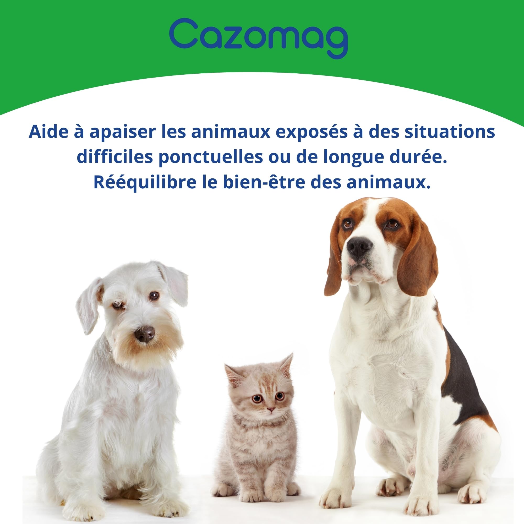 Cazomag 90 - Aliment complémentaire apaisant Chien & Chat - Ingrédients Naturels pour Favoriser Le Calme - Soutien en périodes Difficiles: Voyage, Bruit, Solitude - 30 comprimés appétents - Anidev