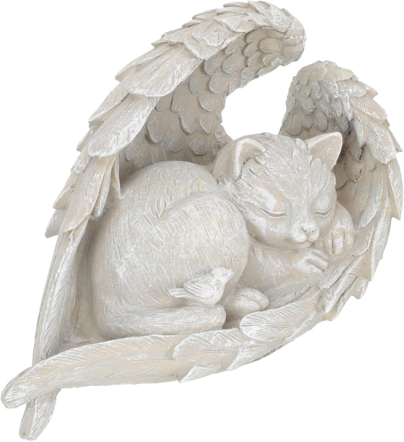 Estatua de gato ángel JvFbjLF, una emotiva piedra conmemorativa para el patio