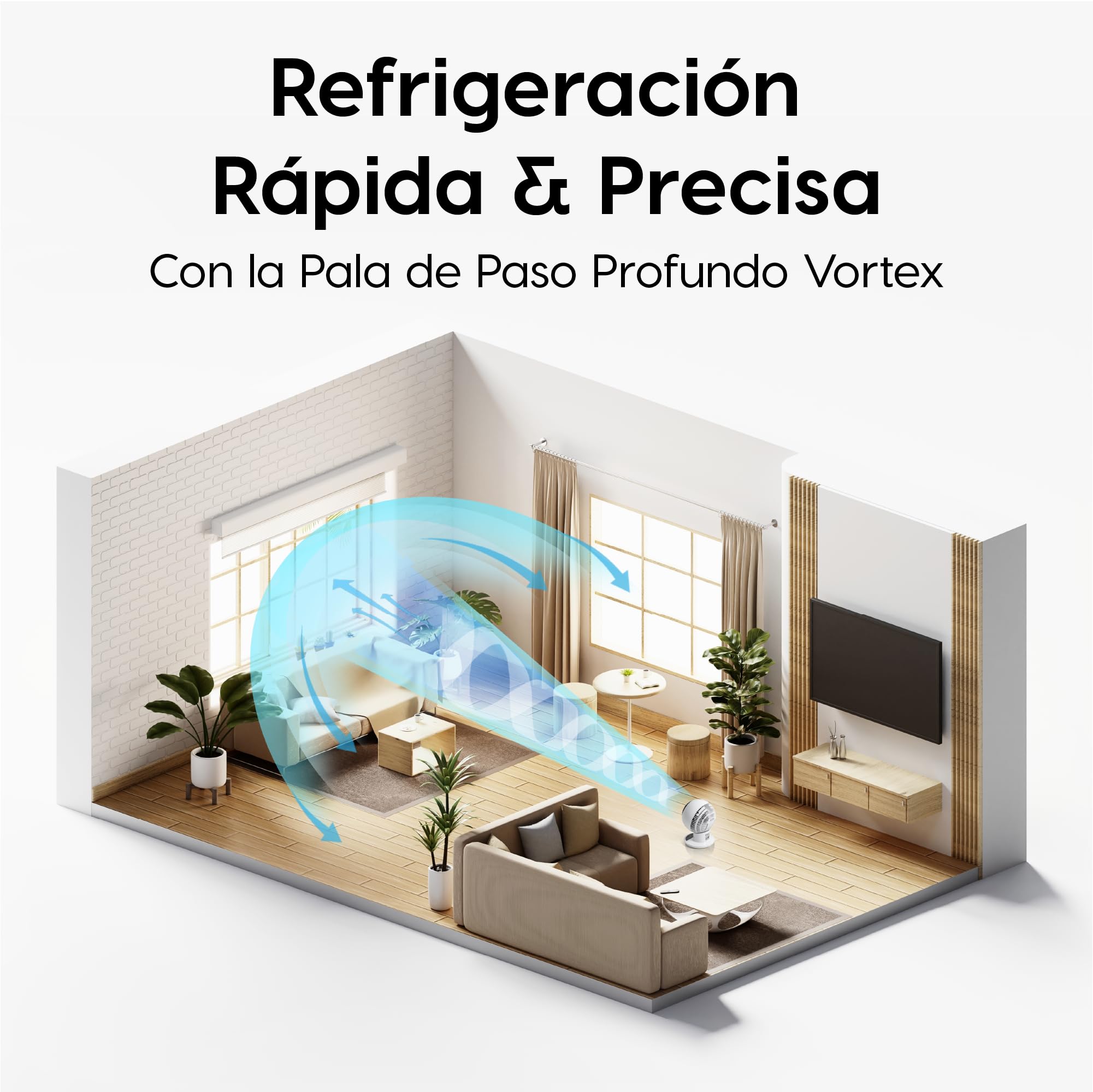 Iris Ohyama Woozoo, 30m², Ventilador de mesa, Blanco, 5 velocidades, Mando a distancia, Oscilación multidireccional, Silencioso, Potente, Escritorio, Portátil, Sobremesa, Fan, Ventoinha, PCF-SC15T