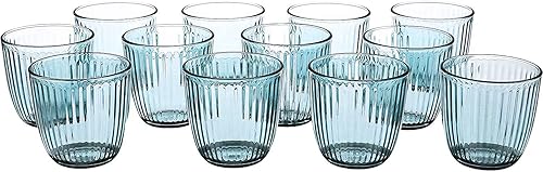 Bormioli Rocco Line - Vaso de agua, juego de 12, 9.75 onzas, azul vivo