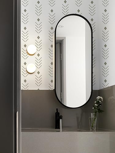 Miniatura 5 de Ismoon Papel tapiz geométrico para despegar y pegar, estilo bohemio, moderno, papel de pared de espiga para despegar y pegar, 16.1 x 78.7 pulgadas,