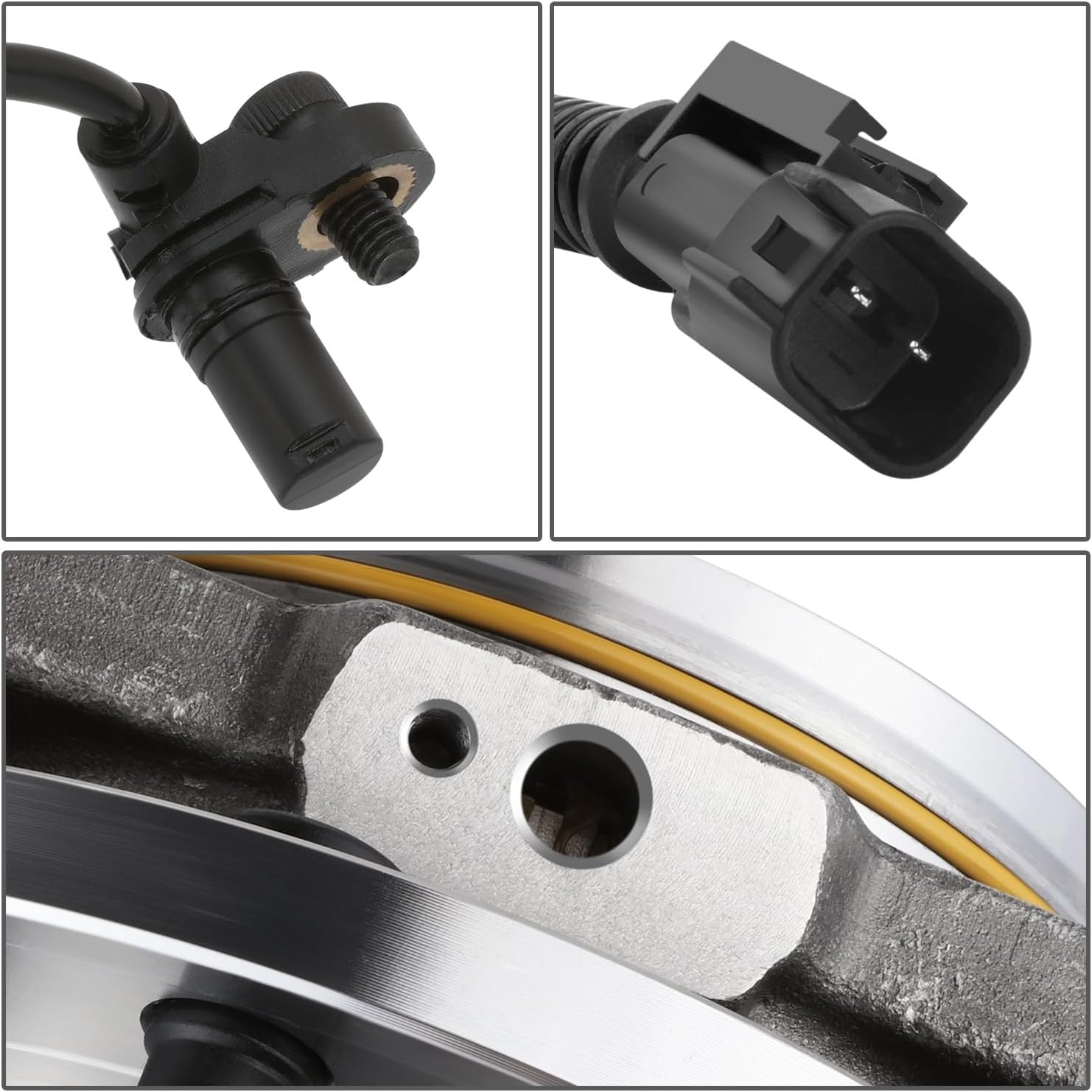 Auto Dynasty Factory Style Front Wheel Bearing Hub Assembly with ABS Sensor Cable and Plug Compatible with Ford F250 F350 Super Duty 4WD 2017-2021, Driver or Passenger Side, Bare Steel