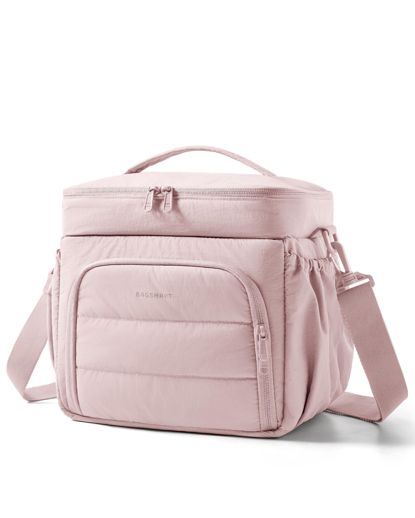 bagsmart Puffy Insulated Double Deck Lunch Bag 14L,Fits 40 oz Bottle