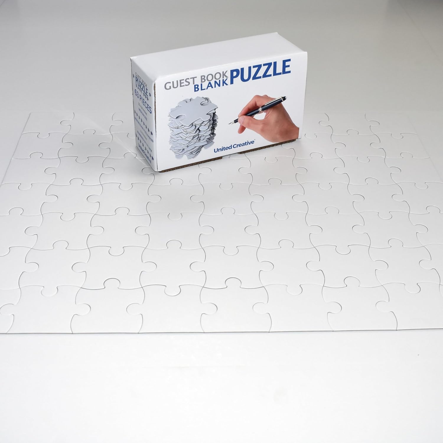 Blank Puzzle 23x18 inches, 63 Pieces - Ideal for Wedding Birthday Party and Special Events, DIY Painting, Art and Craft Projects, Guest Book Alternative