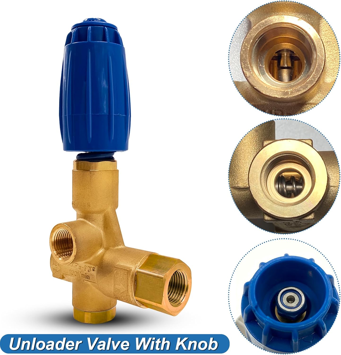 Upgraded V.B 85/310 Unloader Valve Pressure Washer Pump with Knob, Replace for YU21405 VRT100 Compatible with PA AR Comet/Cat Pump/BE/General Pump, 26.4 Gpm 5075 Psi 1/2" NPT