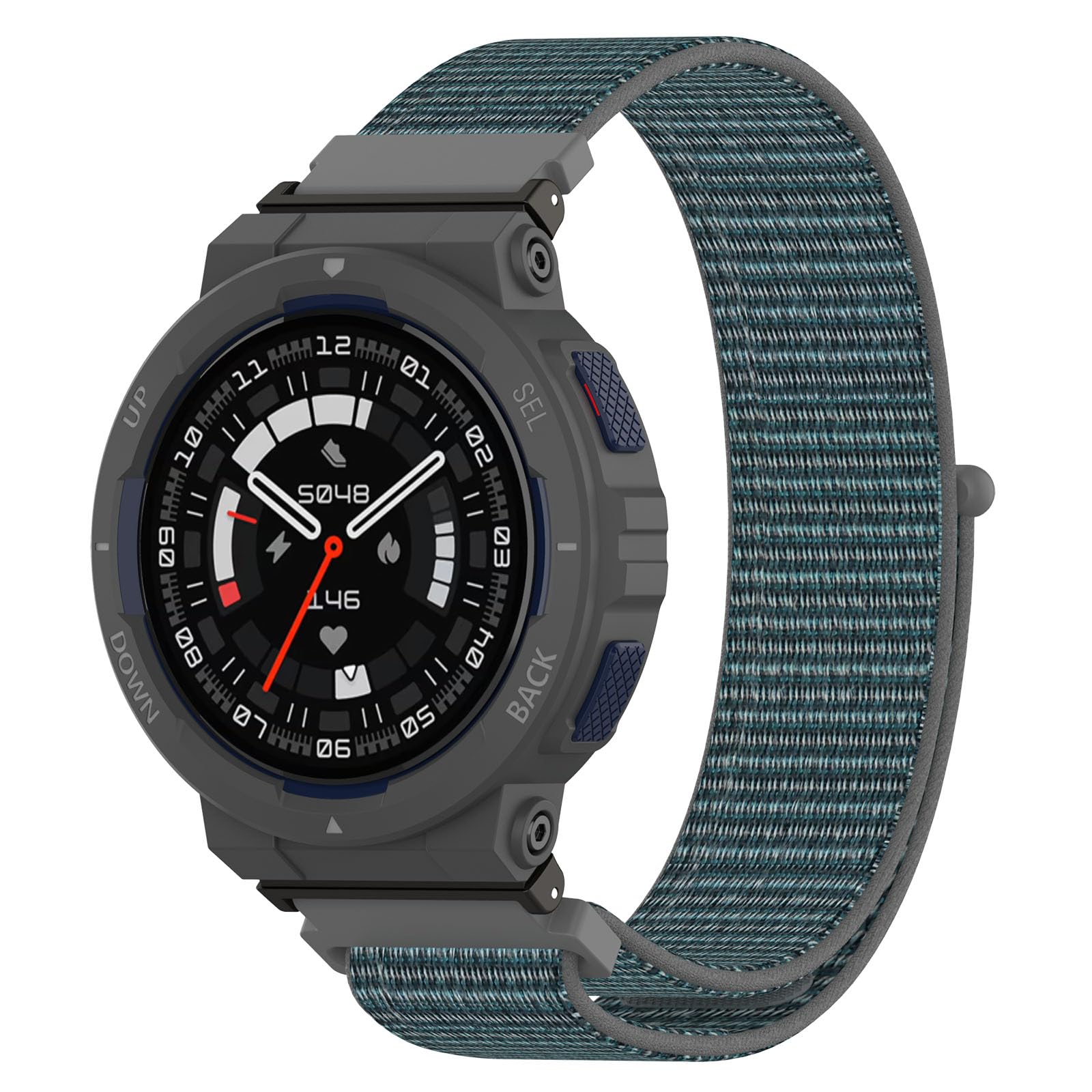 GIOPUEY Straps Compatible with Amazfit Active Edge, Soft Nylon Woven Strap [Unisex] [Breathable] - Blue