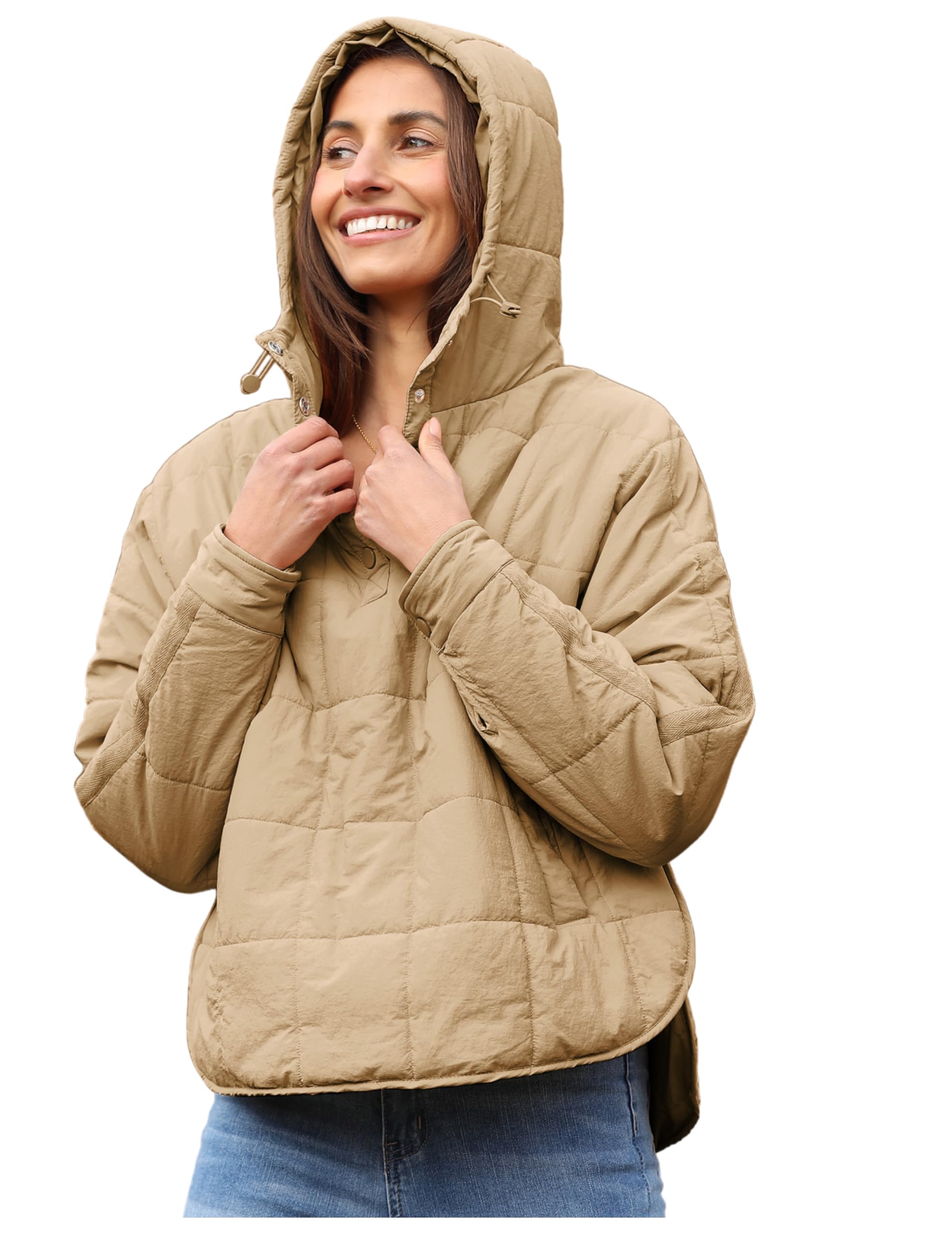AMEBELLE Women's Oversized Hooded Puffer Jacket Quilted Jackets for Women Lightweight Winter Warm Padded Hoodies Coat