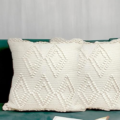 Miniatura 6 de Juego de 2 fundas de almohada decorativas de 12 x 20 pulgadas, modernas, decorativas, lumbar, estilo bohemio, estilo campestre, para decoración de