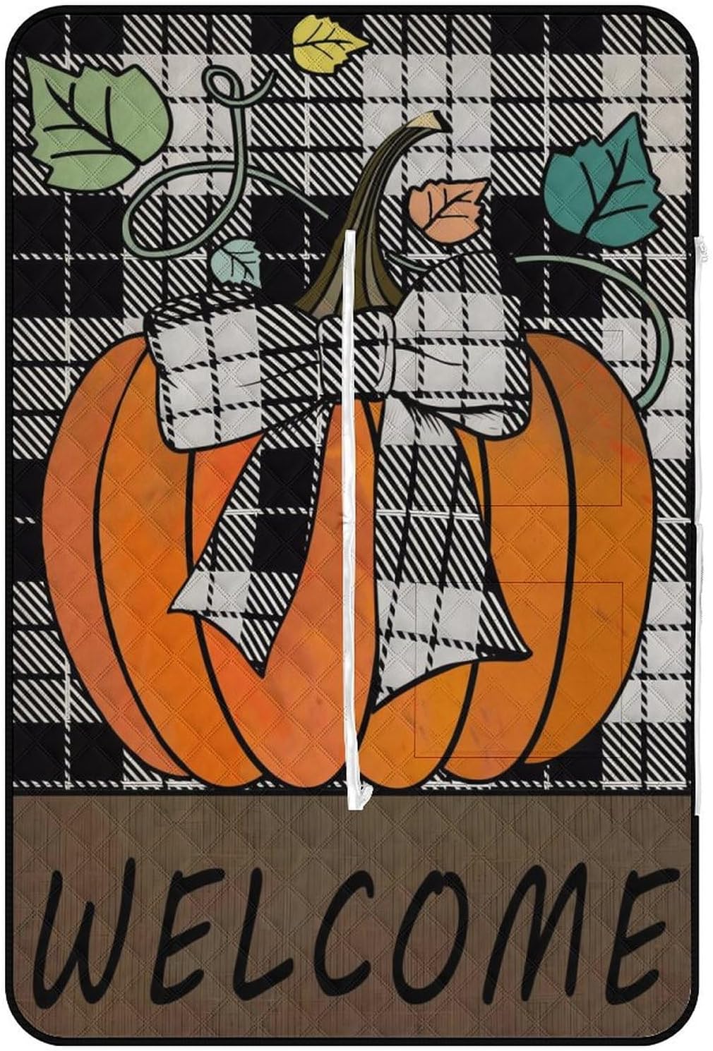 Fall Pumpkin Welcome Picnic Blankets,Portable Waterproof Foldable Picnic Mat,Sandproof Outdoor Mat for Park Picnic Blanket Accessories for Adults