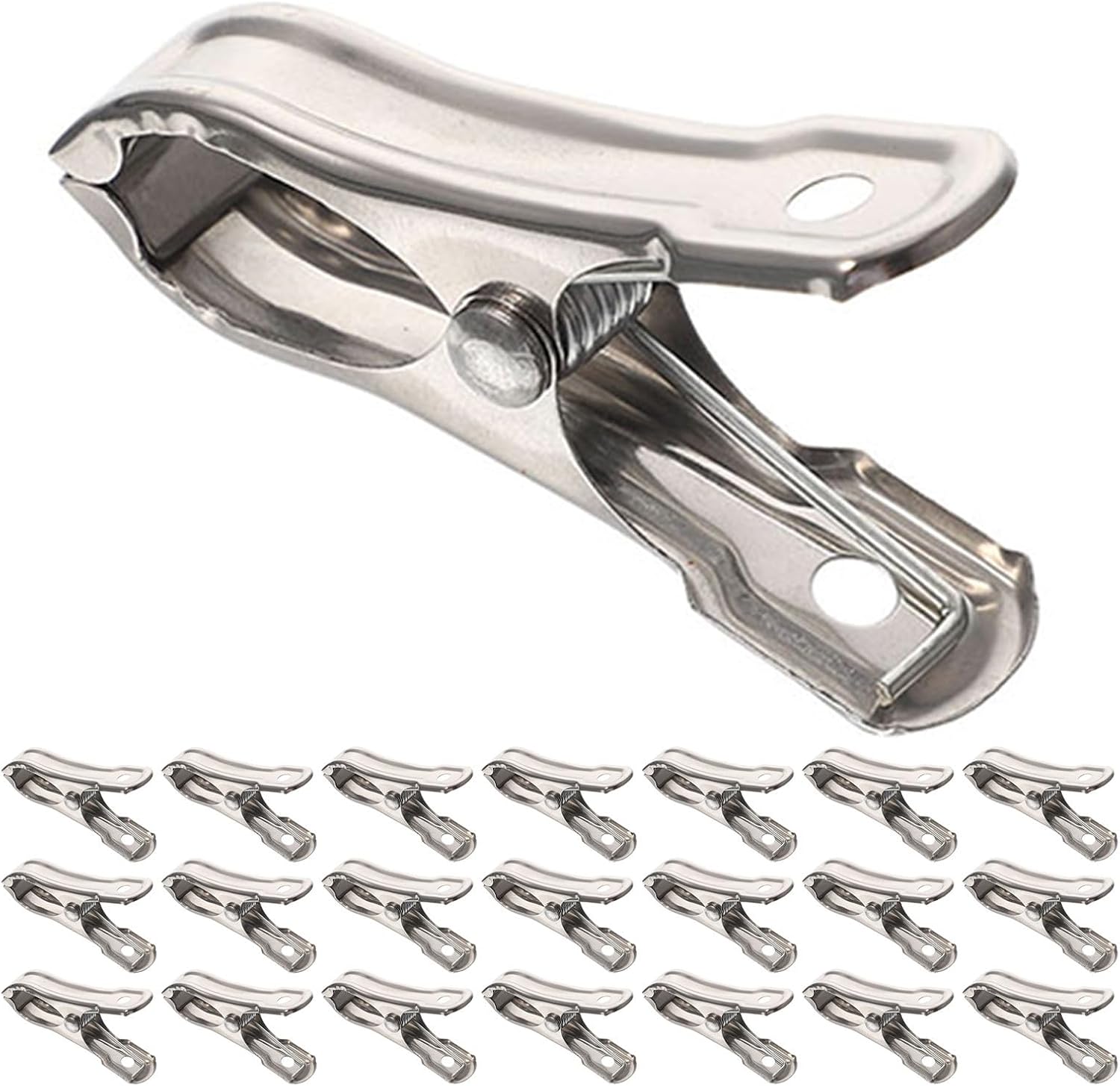 VICASKY Garden Clips Weatherproof 50pcs Stainless Steel with Wide Jaw Design and Spring Type Greenhouse Netting Clamps for Vegetable Greenhouse and Outdoor Garden Use