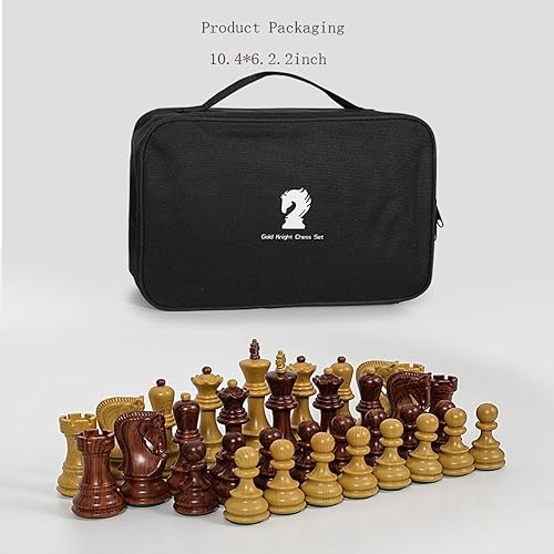 Miniatura 5 de Juego de ajedrez grande portátil de 20 pulgadas con piezas ponderadas de torneo estándar, perfecto para viajes