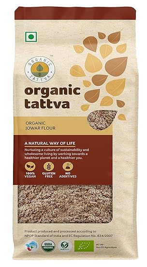 Organic Tattva 'Jowar Flour,' All Natural and Fresh (500 g, Pouch)