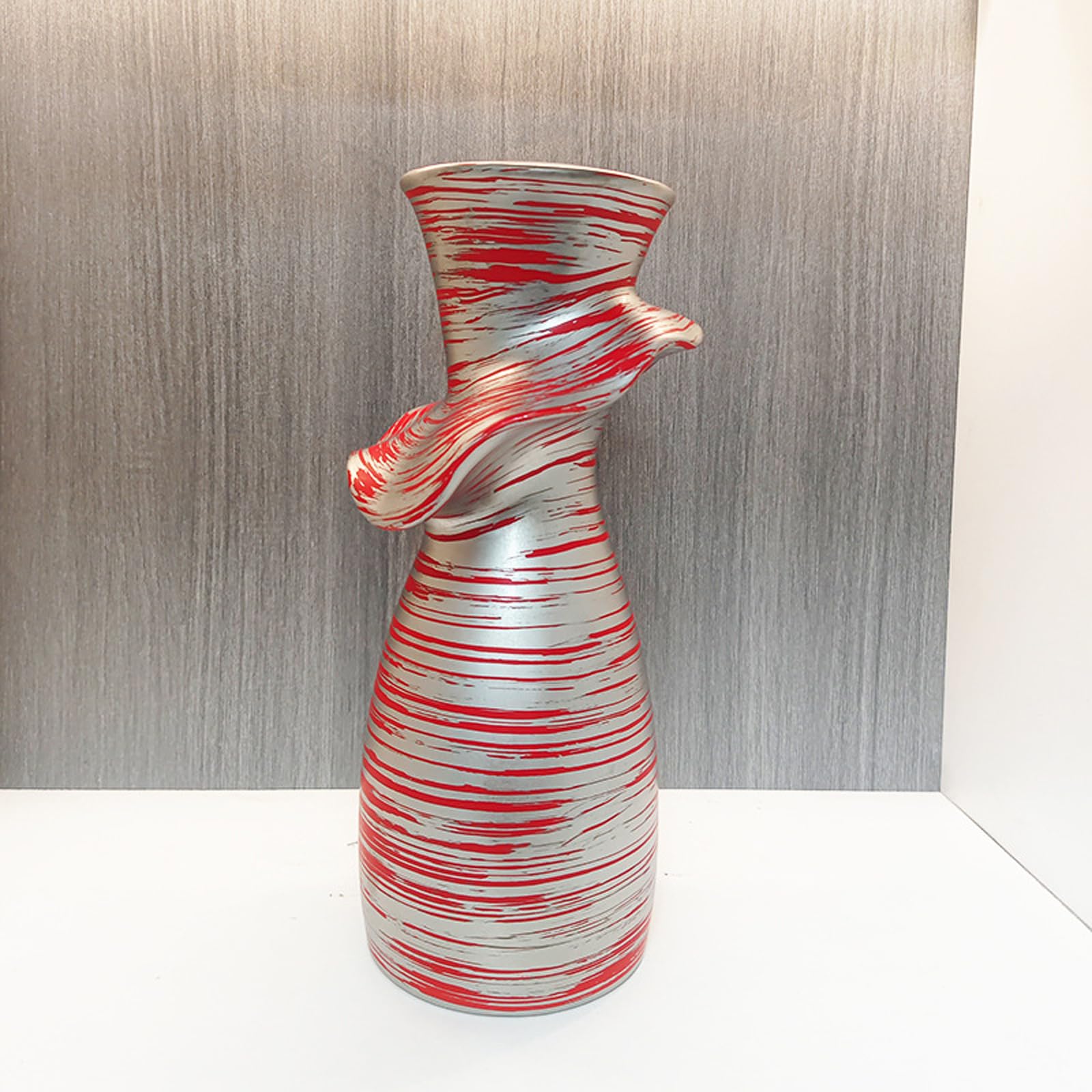 Ocynkowany ceramiczny wazon z płatkami Nadaje się do dekoracji stołu i półki, do kominka, sypialni, kuchni, stołu biurowego,Red