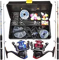 DoCarmo Vara de Pesca e Maleta Completa Pronta para Pescar - Casting - Kit de Pesca - 30.5 cm