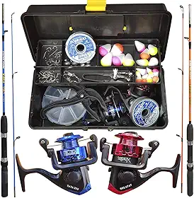 DoCarmo Vara de Pesca e Maleta Completa Pronta para Pescar - Casting - Kit de Pesca - 30.5 cm