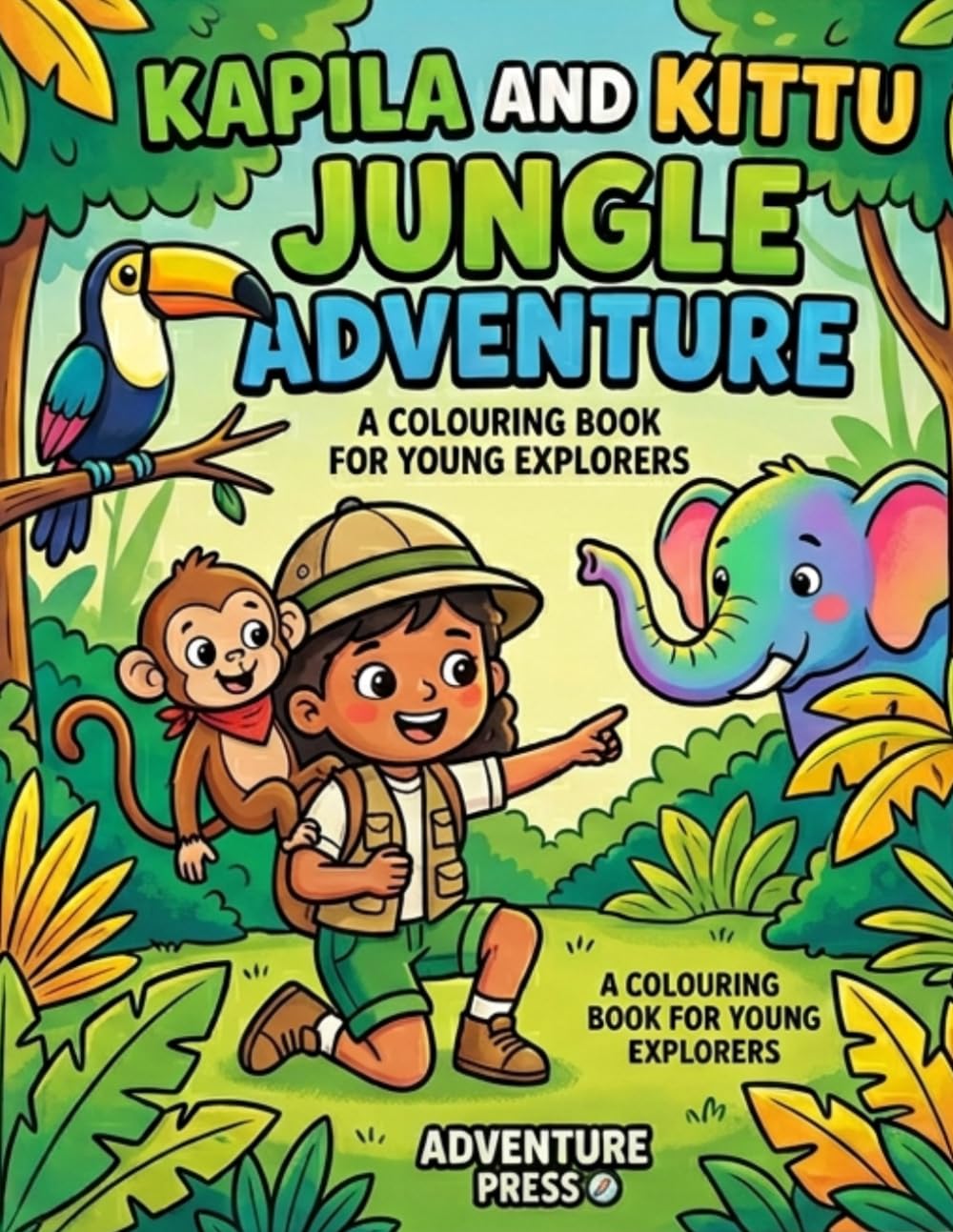 Kapila and Kittu Jungle Adventure: A Colouring Book for Young Explorers (Kapila and Kittu Adventures)