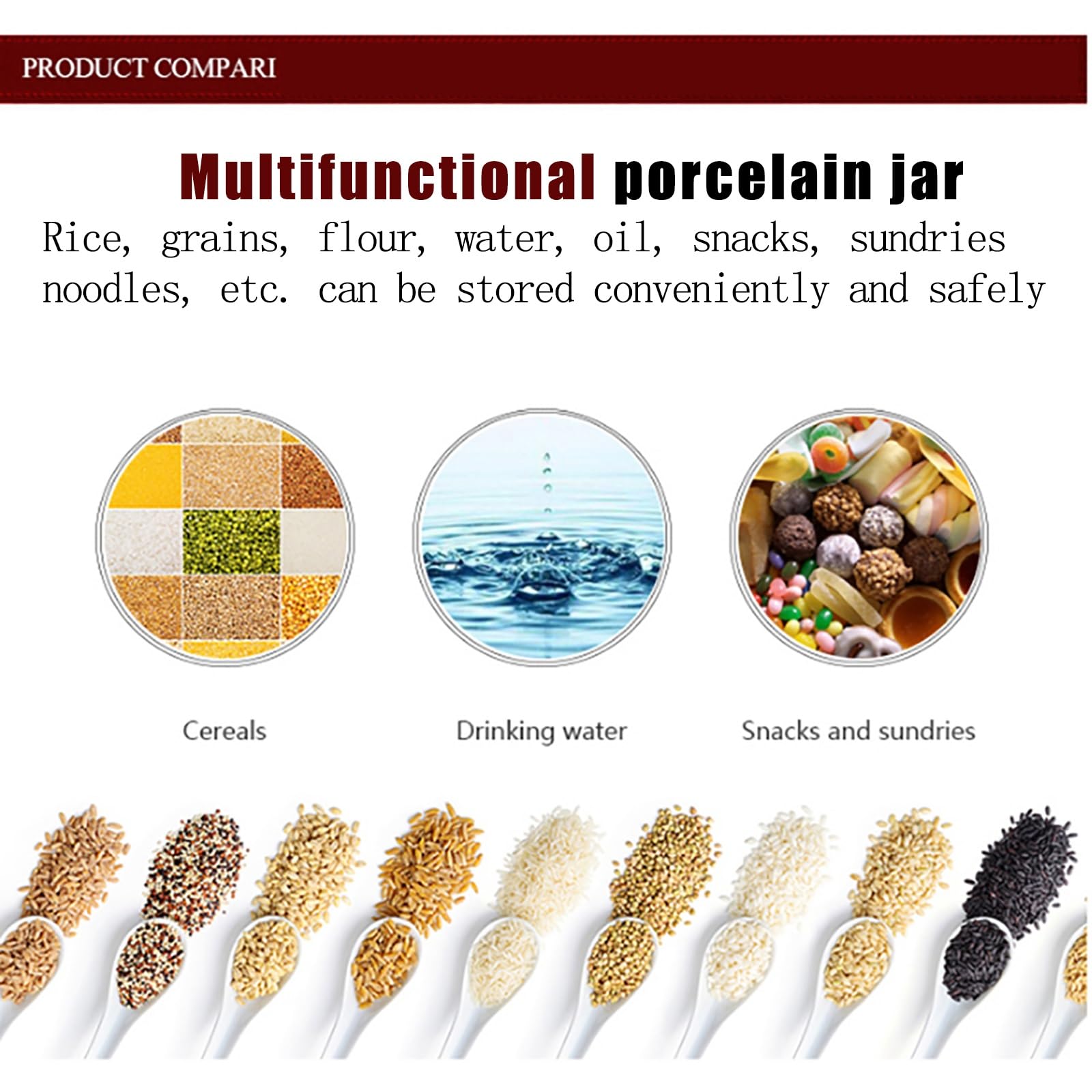 Secchio Di Riso In Ceramica Di Design Cinese, Distributore Di Cereali Con Coperchio, Contenitore Per La Conservazione Del Riso Per Uso Domestico, Per Alimenti, Secchio Di Riso In Ceramica Da 10 Kg(E,C