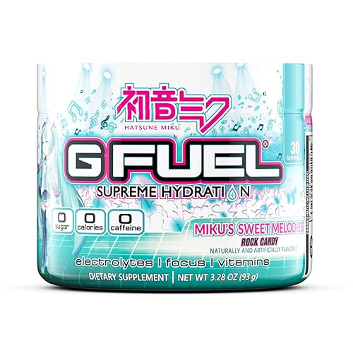 G Fuel Sweet Melodies Supreme Hydration, mezcla de electrolitos en polvo para energía y concentración, suplemento sin azúcar y cafeína con vitaminas