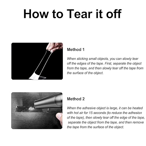 Miniatura 7 de Cinta adhesiva de doble cara resistente, 1.18 pulgadas x 3.3 pies, cinta adhesiva nano extra grande de doble cara para paredes, cinta de