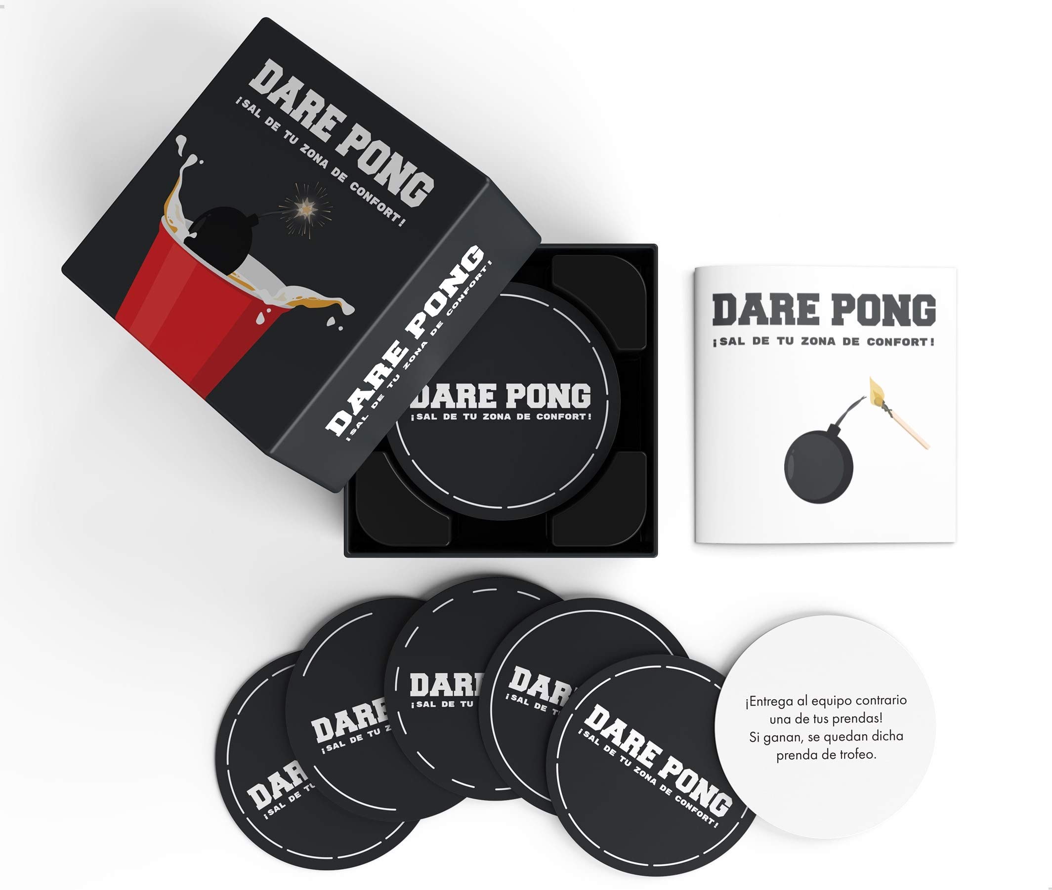 Dare Pong®, A Combination of Beer Pong and Test or Truth Drinking Game, Novelty 2021, Ideal for Parties Bottles - Image 3