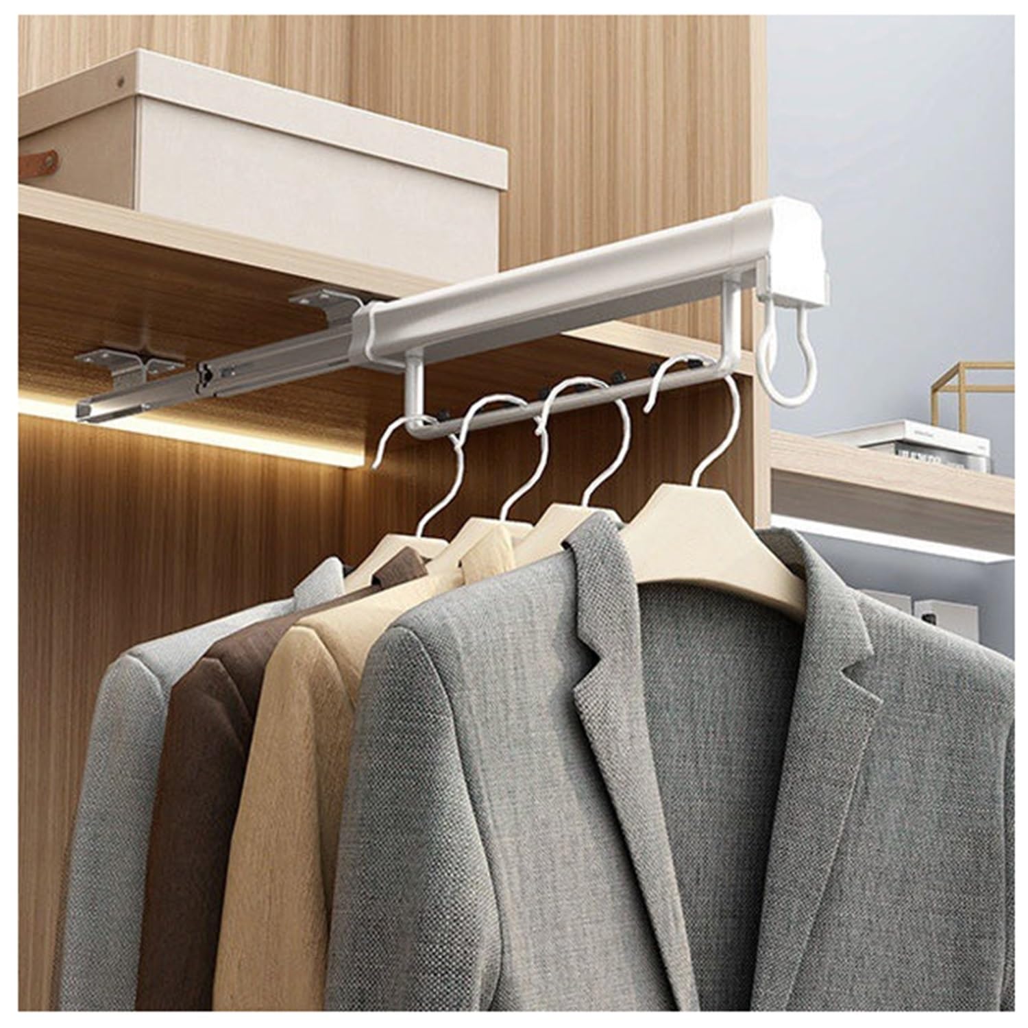 Amazon.co.jp: 大型引き出し式ハンガーバープッシュプル式クローゼット