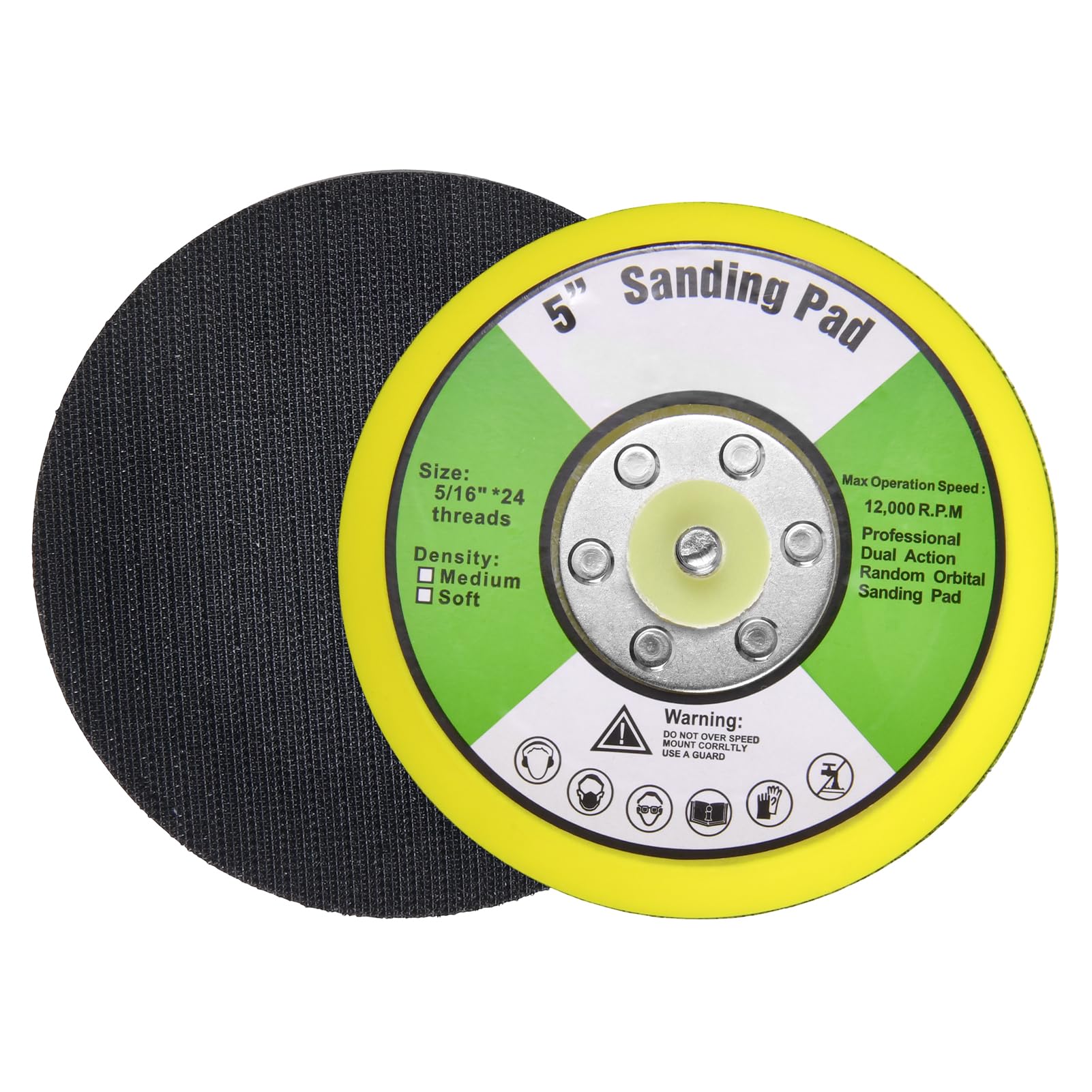GOLD DEER 5 Inch (120mm) Backing Pad Hook and Loop Backing Plate 5/16"-24 Thread DA Polisher & Sander Pad Sanding Pads for Orbital Sander and DA Sander for Sanding Finishing Polishing Buffing