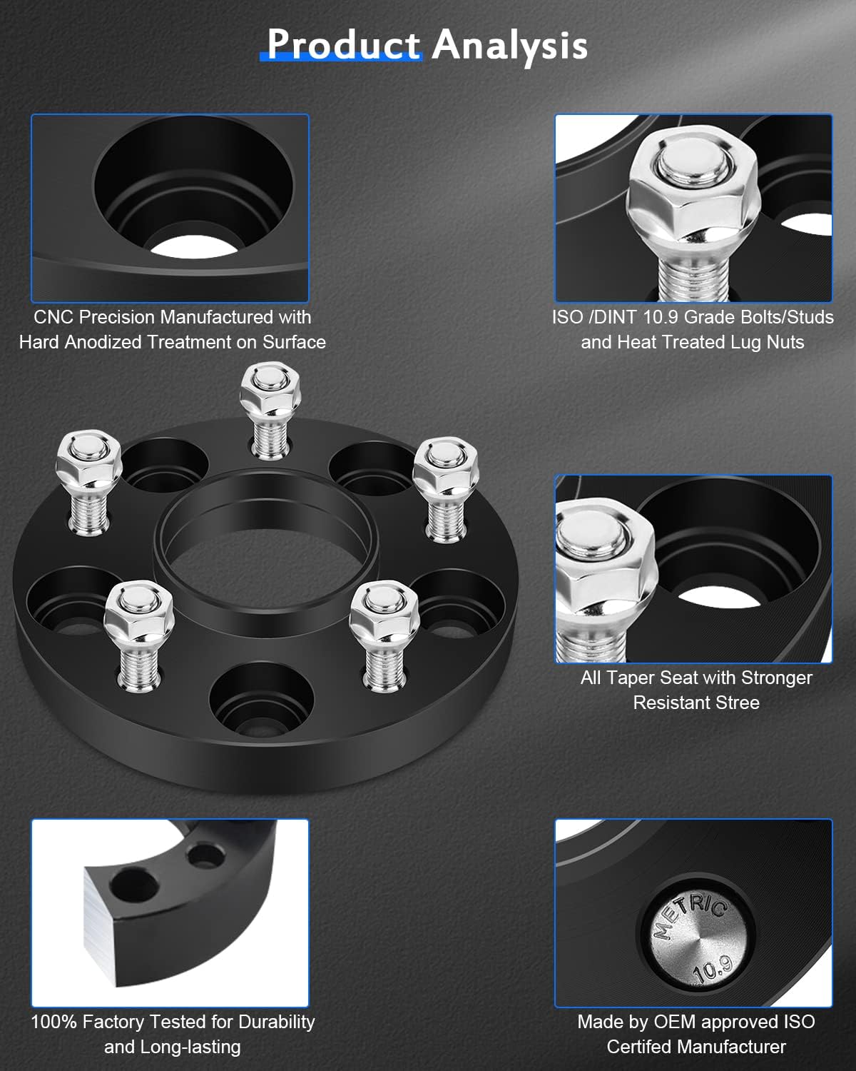 ECCPP 4PCS 5 Lug 20mm Hubcentric Wheel Spacers 5x4.5 to 5x4.5 fits for ford Fusion for Jeep Compass for Pickup