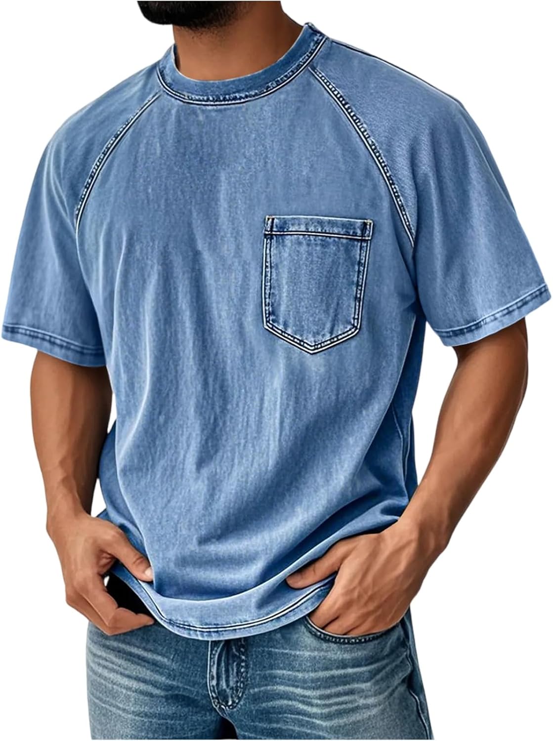 WENKOMG1 Men's Tee Shirts Short Sleeve Summer Workout Gym Bodybuilding Tee Top, S-3XL