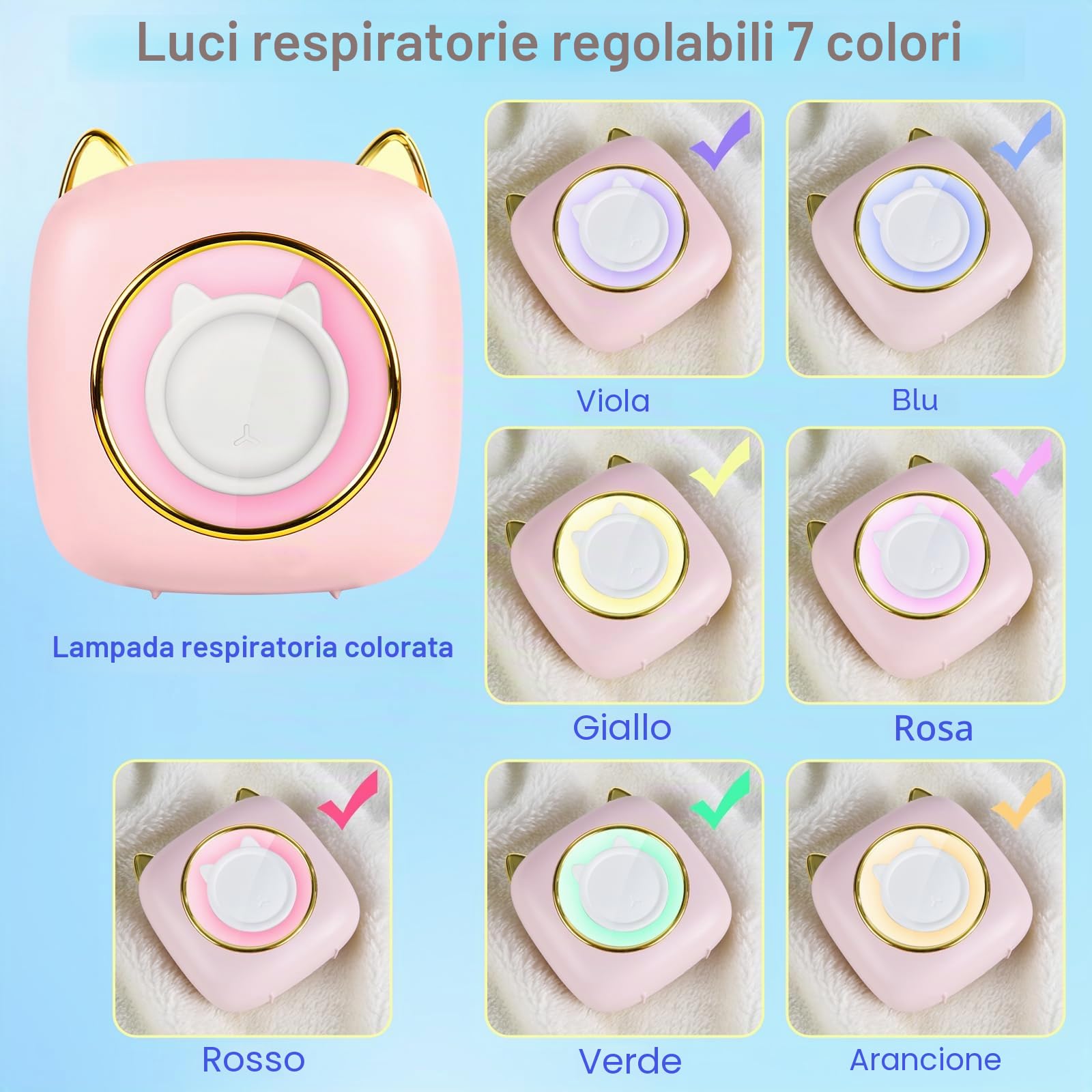 Mini Stampante Fotografica Termica Portatile Bluetooth con LED, Ricarica USB per Note e Diario