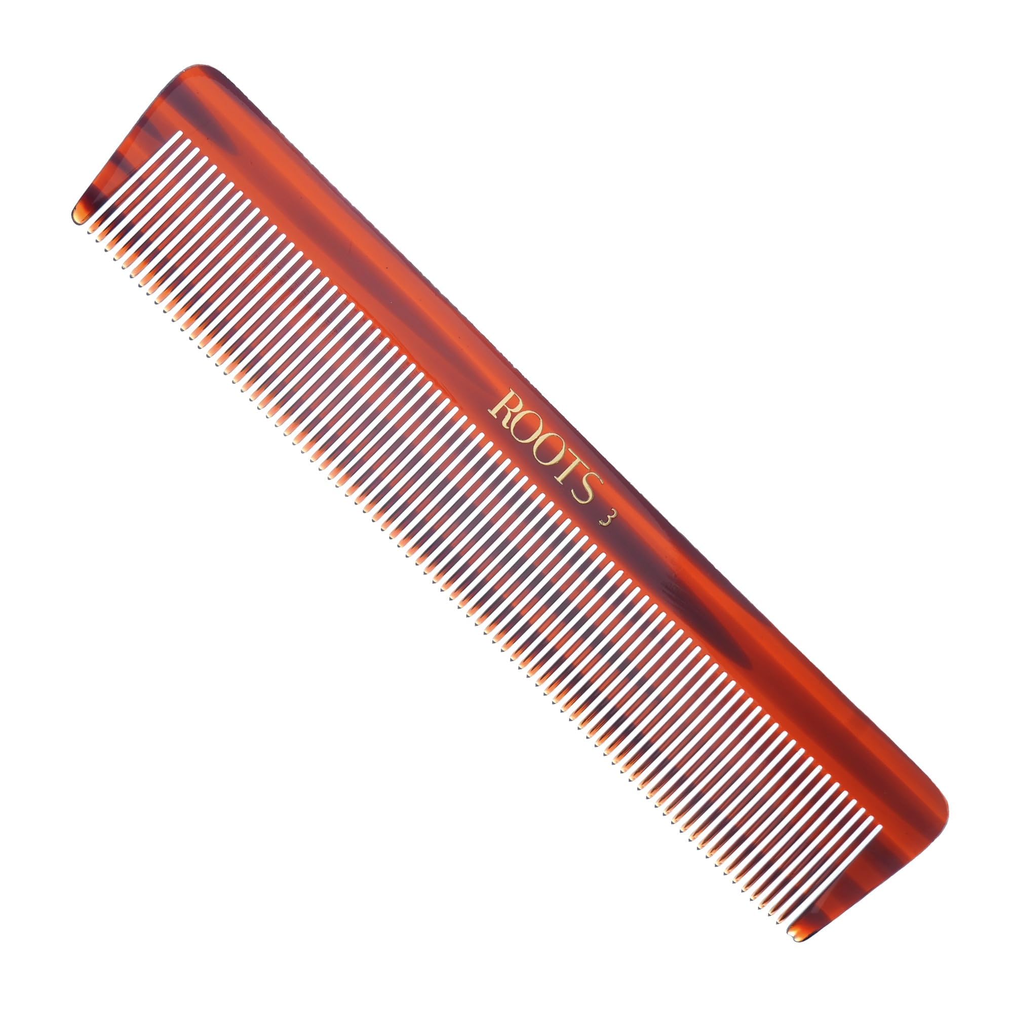 Roots Fine Teeth Hair Combs for long Straight Hair, (Brown, 3)