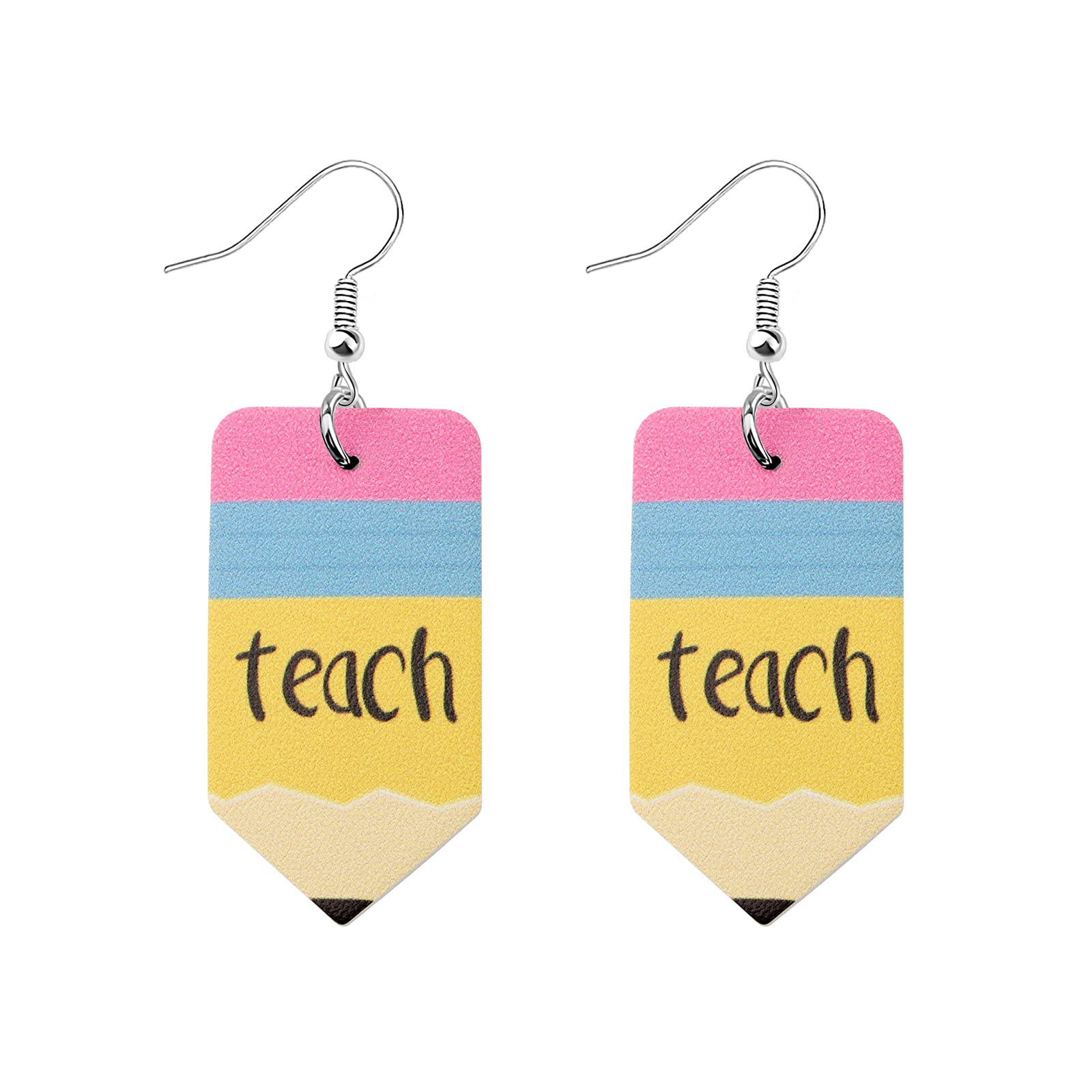 POTIY Leather Earrings Teardrop Dangle Earrings Nurse Pencil Earrings Teacher Earrings Gift for Teacher's Day