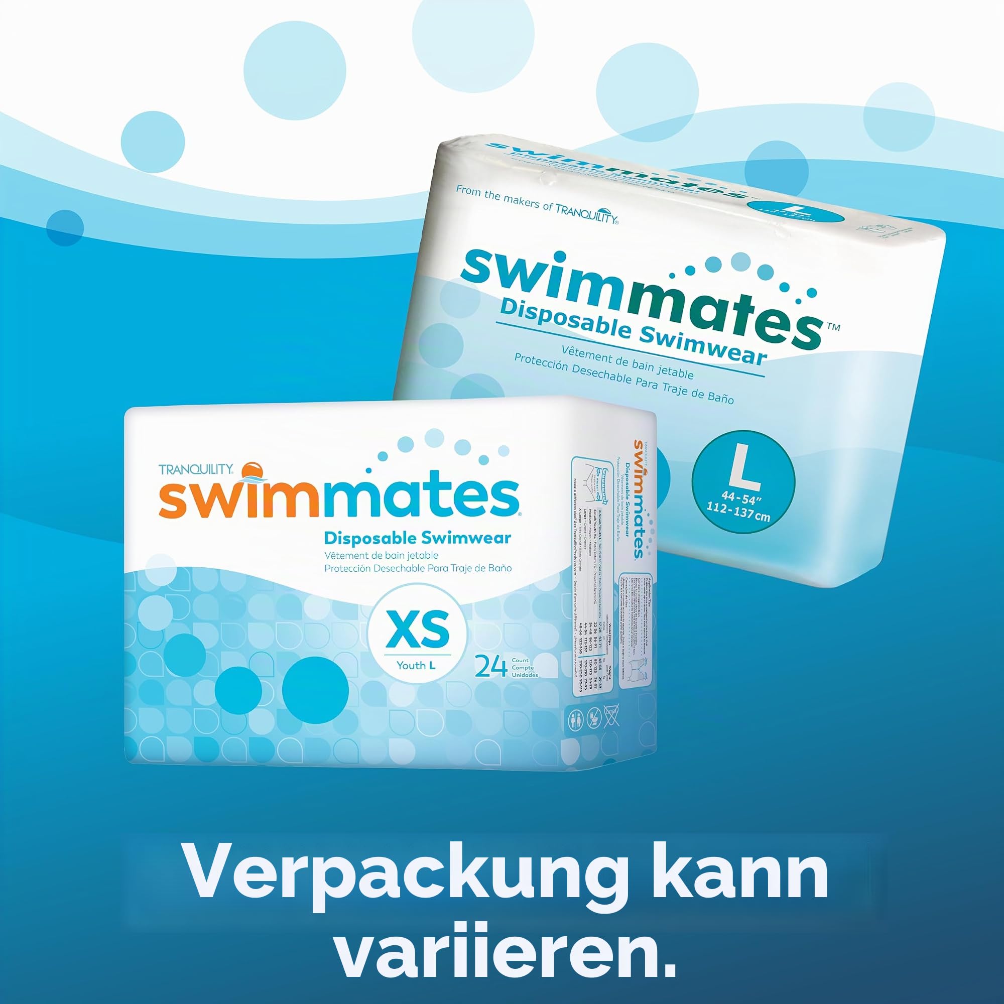Swimmates Einweg-Schwimmwindeln für Erwachsene - Unisex Bademode für unter dem Badeanzug - Größe XL (Packung von 14 Stück)