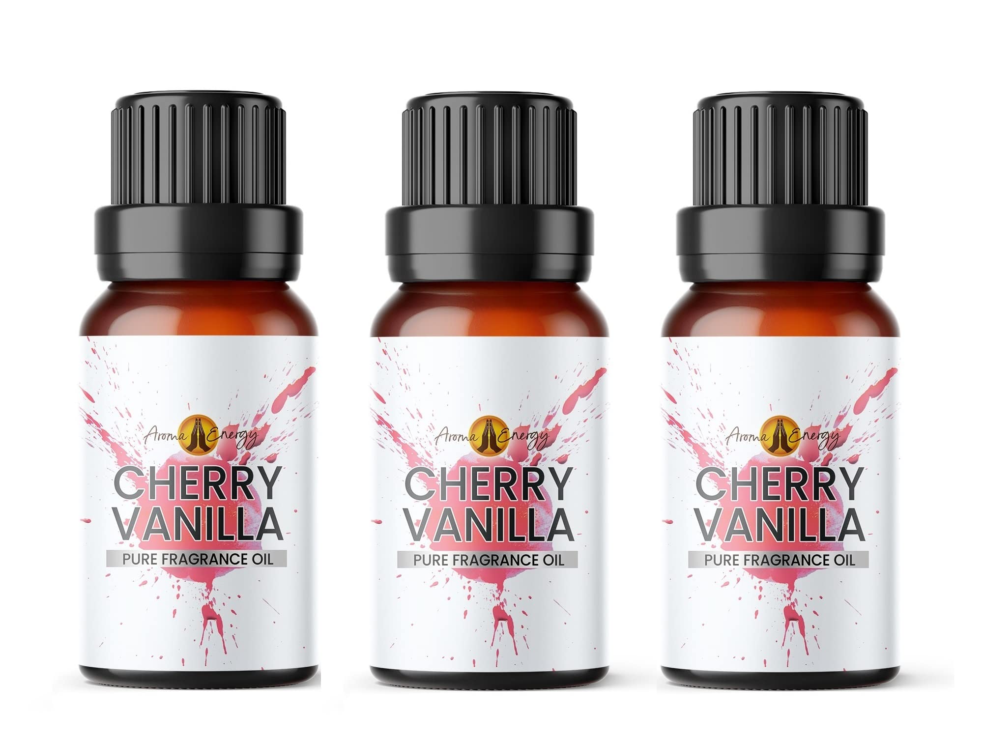Aroma Energy | Cherry Vanilla Fragrance Oil 30ml (3 x 10ml) Highly Scented Oil for Diffuser, Candles, Soap Making, Wax Melt, Slime, Perfume | Vegan, Made in UK — image 1