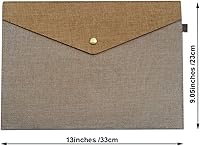 Vista 3 de Carpeta de archivos A4 duradera, portafolio, sobre de fieltro con cierre a presión, juego de 2 unidades, beige y marrón