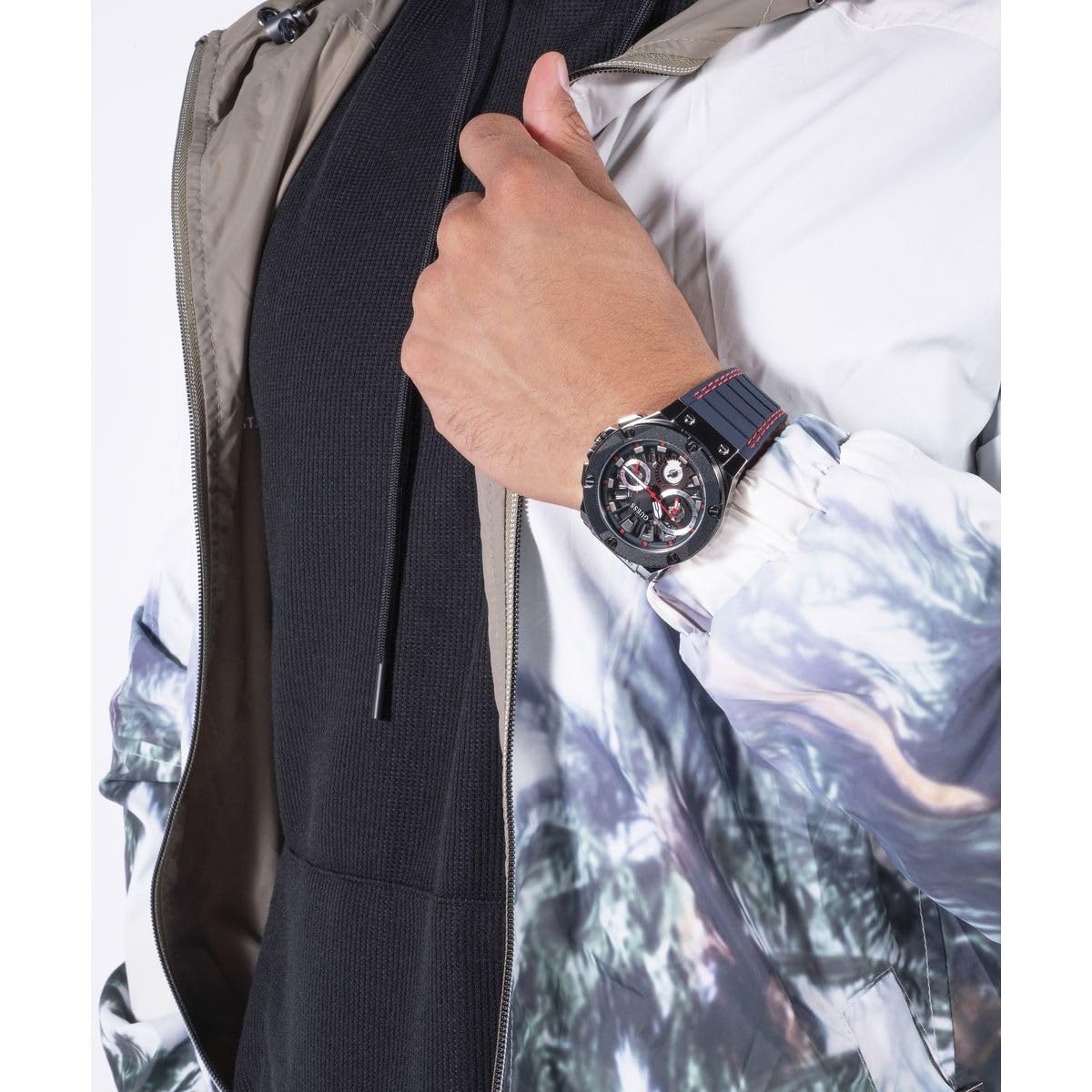 GUESS US Men's Navy Silicone Multifunction Watch
