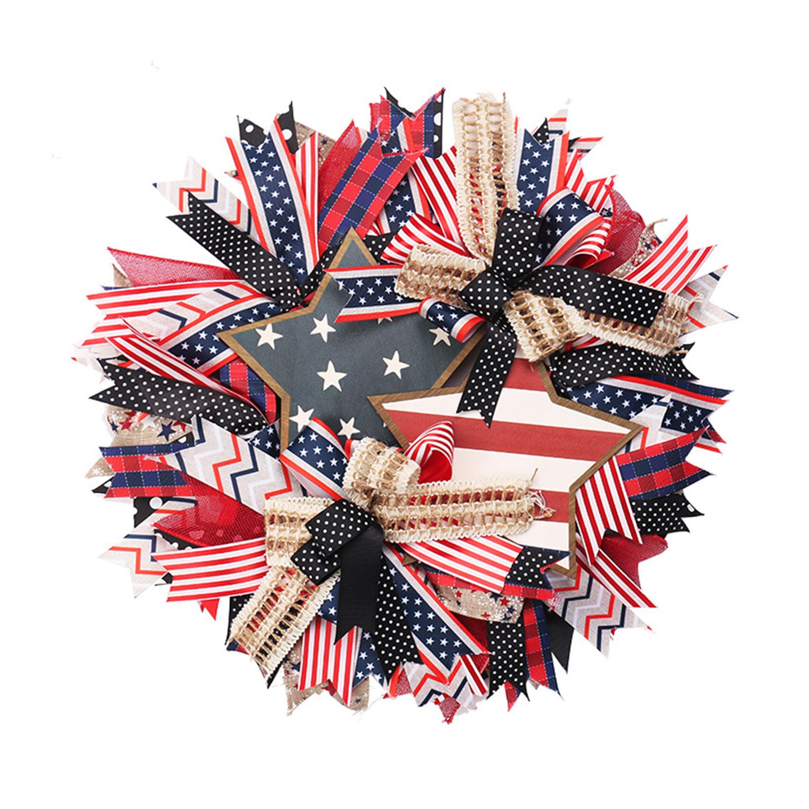 Tsophreniq Independence Day Wreath Perfect 7.4 Garlands Door Hangable for Decorations Outdoor Patriotics Wreath for Front Door Outside
