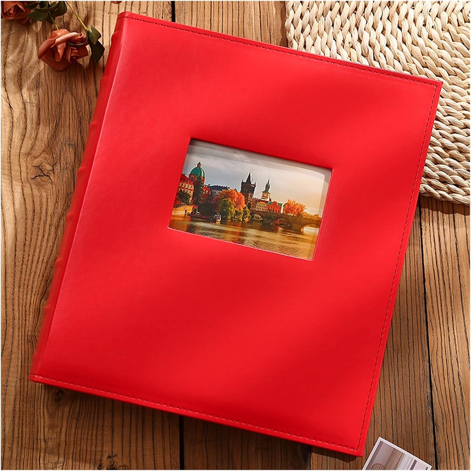 Photo Album 6 Inch 800 Sheets Large Capacity Leather Cover Family Photo Album Wedding Children's Picture Album Anniversary Photo Albums Large Capacity Cover Photo Album (Color (1)