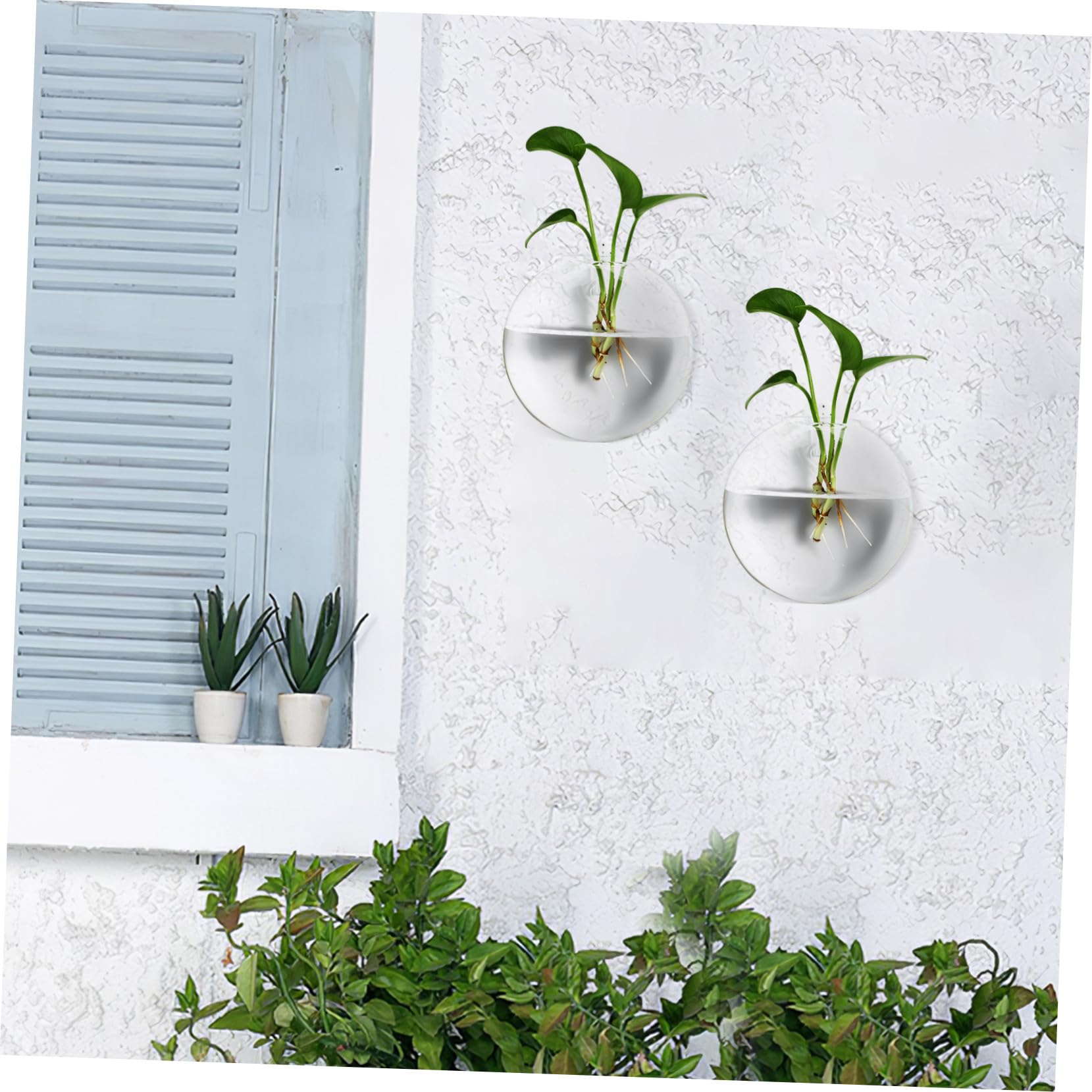 Alipis 4 pièces Lot de Vases Hydroponiques Verre Transparent à Suspendre Mur Support Mural pour Plantes Intérieur Propagation Décoration Élégante pour Maison et Bureau