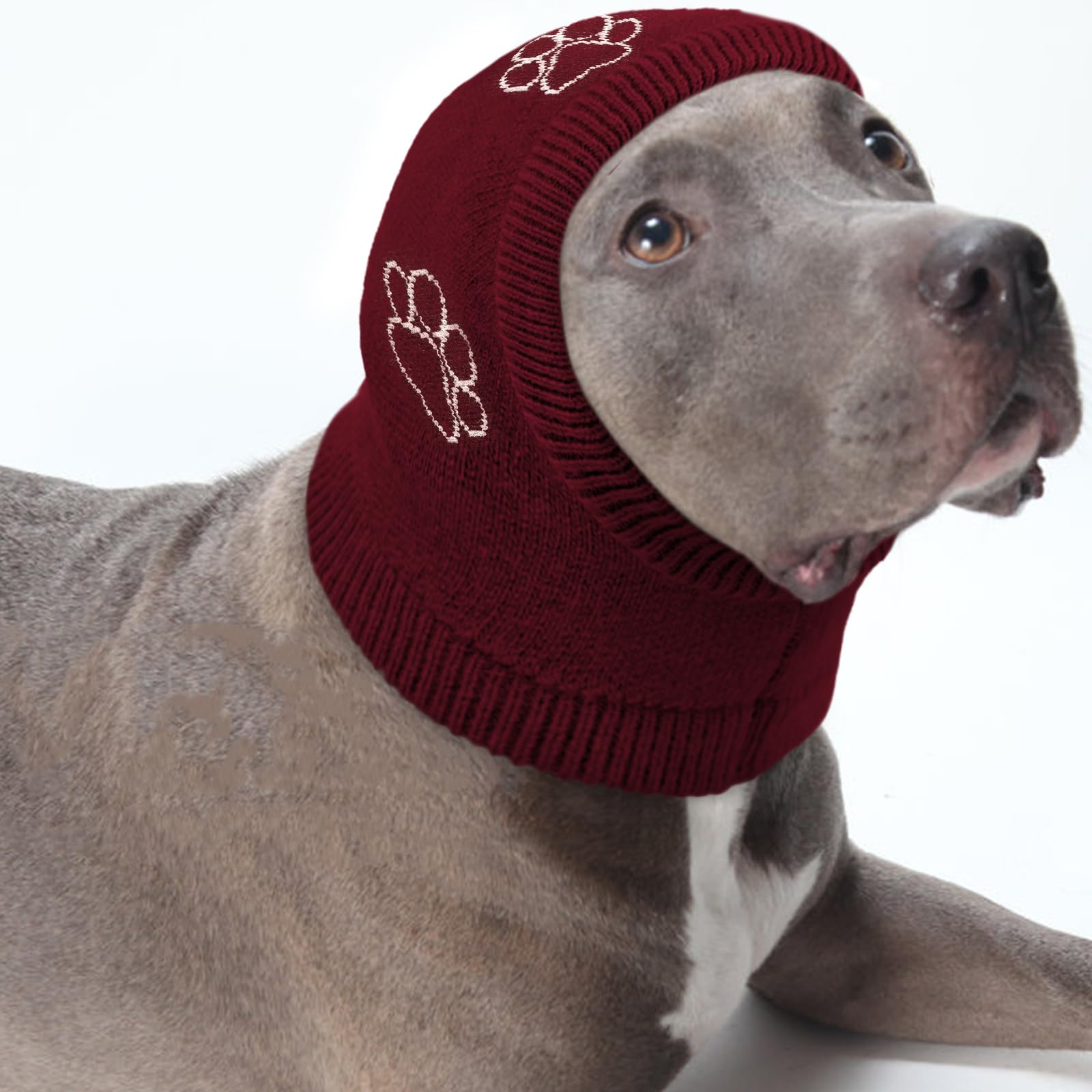 Nanaki Dog Hats Calming Hoodie-Dog Ear Covers Head Cover Protector Hematomas Wraps, No Shake Ear Wrap Muffs Noise Protection, Anxiety Relief,