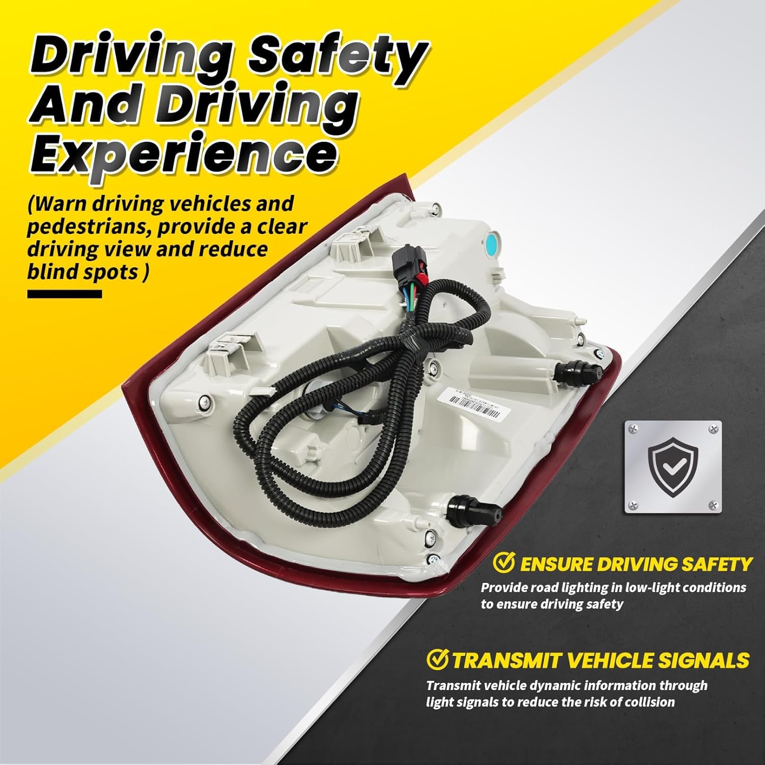 Left Tail Light Assembly Compatible with 2016-2018 Silverado 1500 Rear Brake Light Tail Lamp Driver Side GM2800294 84288718 (Left)