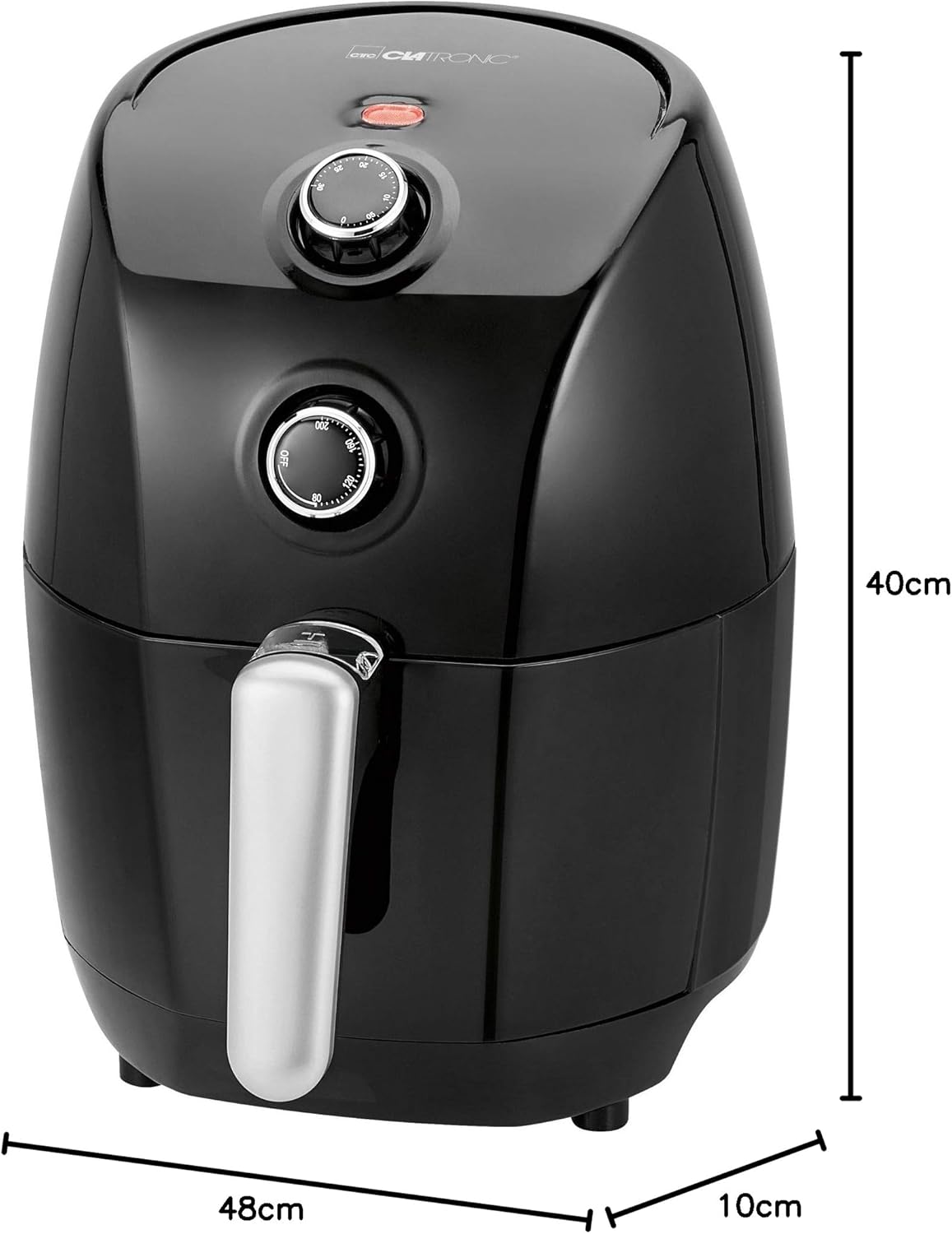 Clatronic Heißluft-Fritteuse FR 3698 H-Friggitrice ad Aria Calda, capacità 1,5 l, termostato Regolabile (80-200 °C), Nero, 900 W, 1.5 Litri, 44 Decibel, Acciaio Inossidabile Clatronic Heißluft-Fritteuse FR 3698 H-Friggitrice ad Aria Calda, capacità 1,5 l, termostato Regolabile (80-200 °C), Nero, 900 W, 1.5 Litri, 44 Decibel, Acciaio Inossidabile