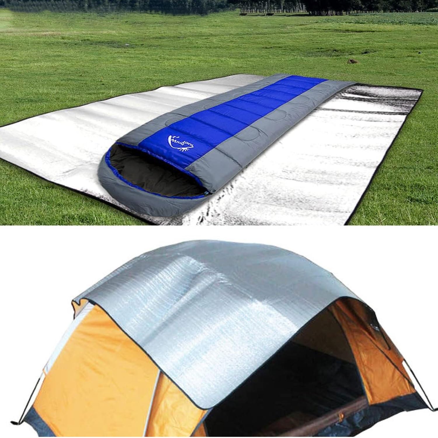 Esterilla de Camping de Aluminio, Tamaños múltiples Plegables 4m m de la Estera Que acampa del cojín for Dormir de la Espuma del Papel de Aluminio