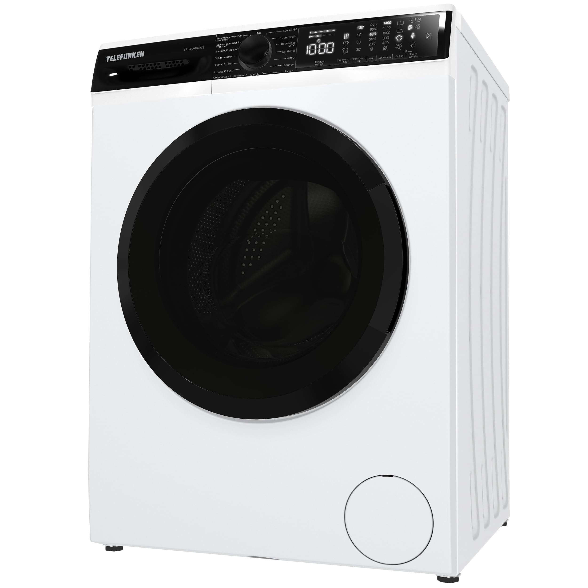 Telefunken Waschtrockner 9 kg Waschen 6 kg Trocknen 1400 U/Min Frontlader Inverter Motor AquaStop Dampffunktion Weiß