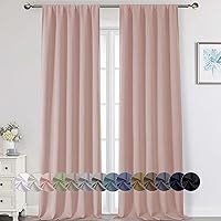 Vista 76 de Cortinas opacas para dormitorio, sala de estar, juego de 2 paneles de 54 pulgadas de largo, cortinas de oscurecimiento de habitación con aislamiento
