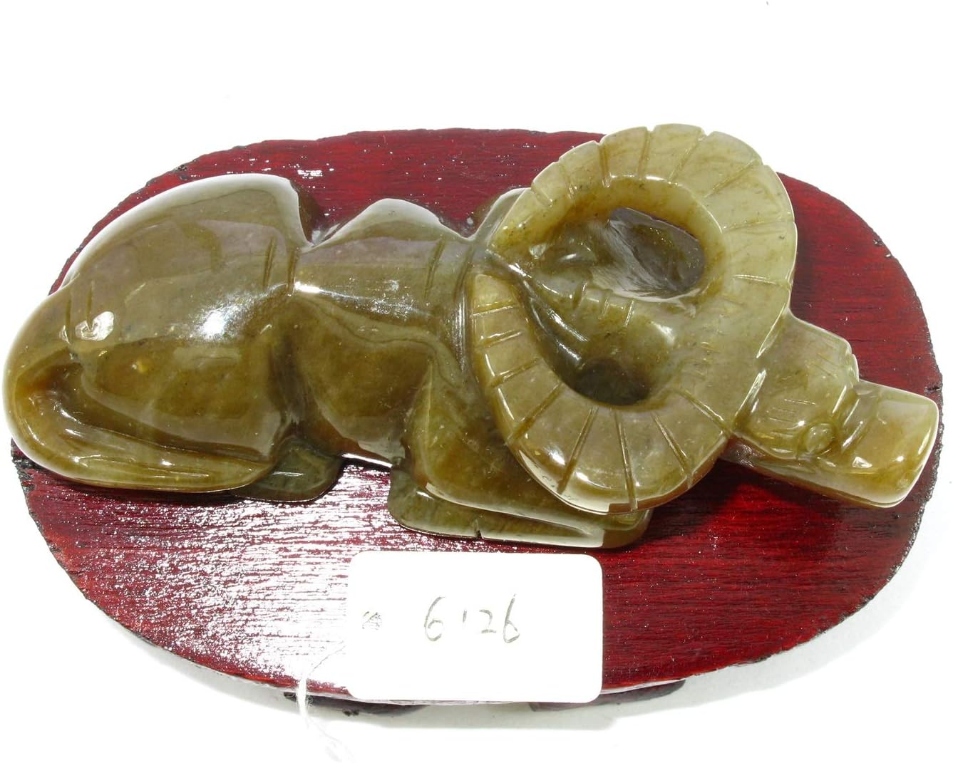 3.5" China Certified Nature Hetian Nephrite Sugar Jade Hand Carved Wealth OX 6126
