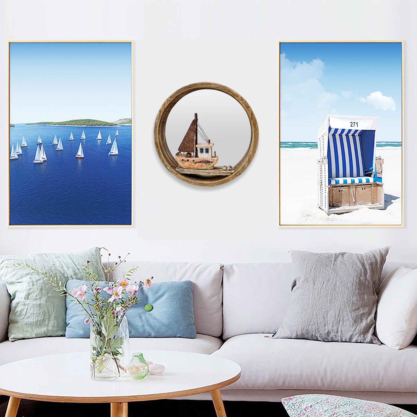 壁掛け ペア セイルボート ヨット ウォールデコ　60年代 ミッドセンチュリー 壁掛け ペア セイルボート ヨット ウォールデコ 60年代 ミッドセンチュリー