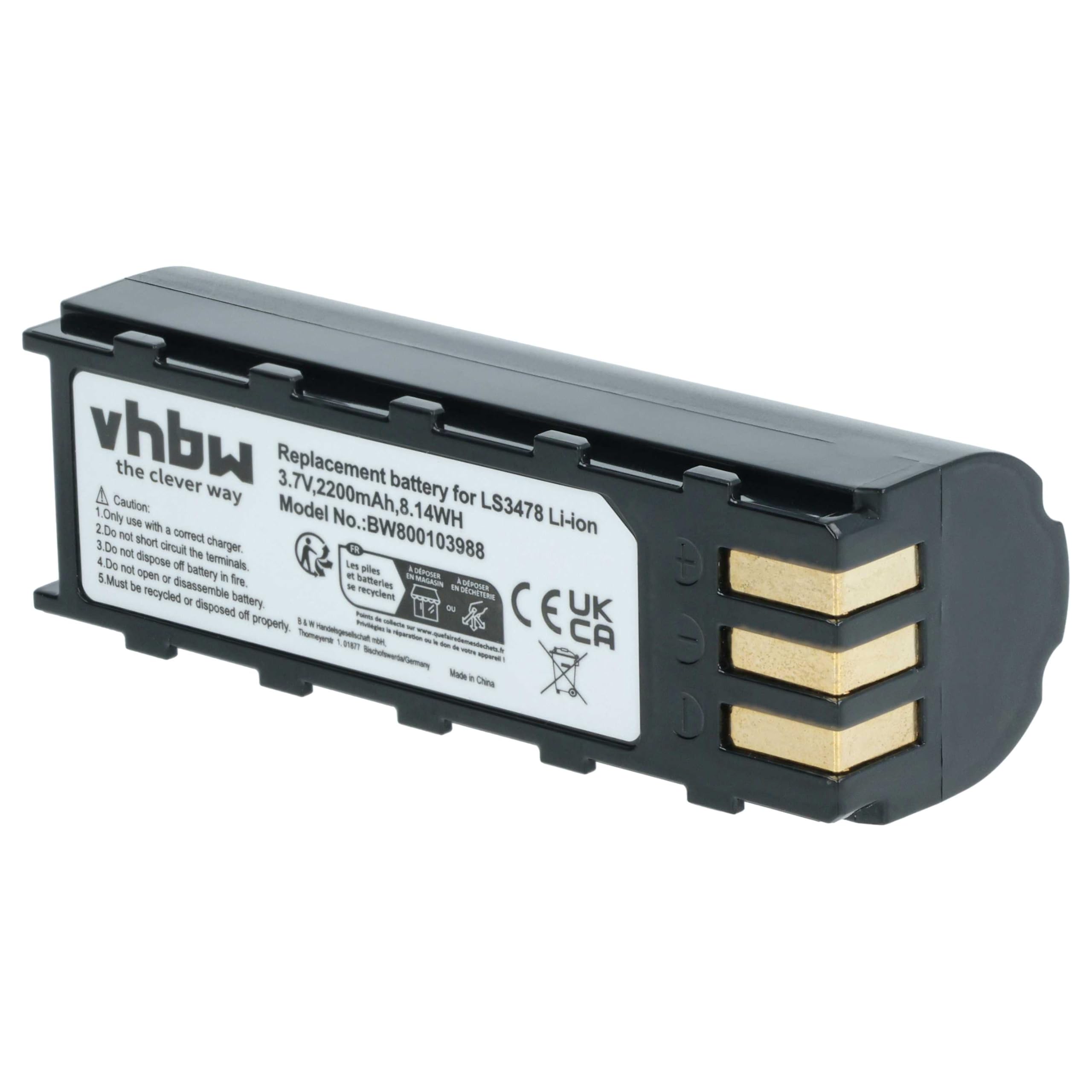 vhbw 5 x akumulator kompatybilny z Honeywell 8800 skaner kodów kreskowych POS (2200 mAh, 3,7 V, litowo-jonowy)