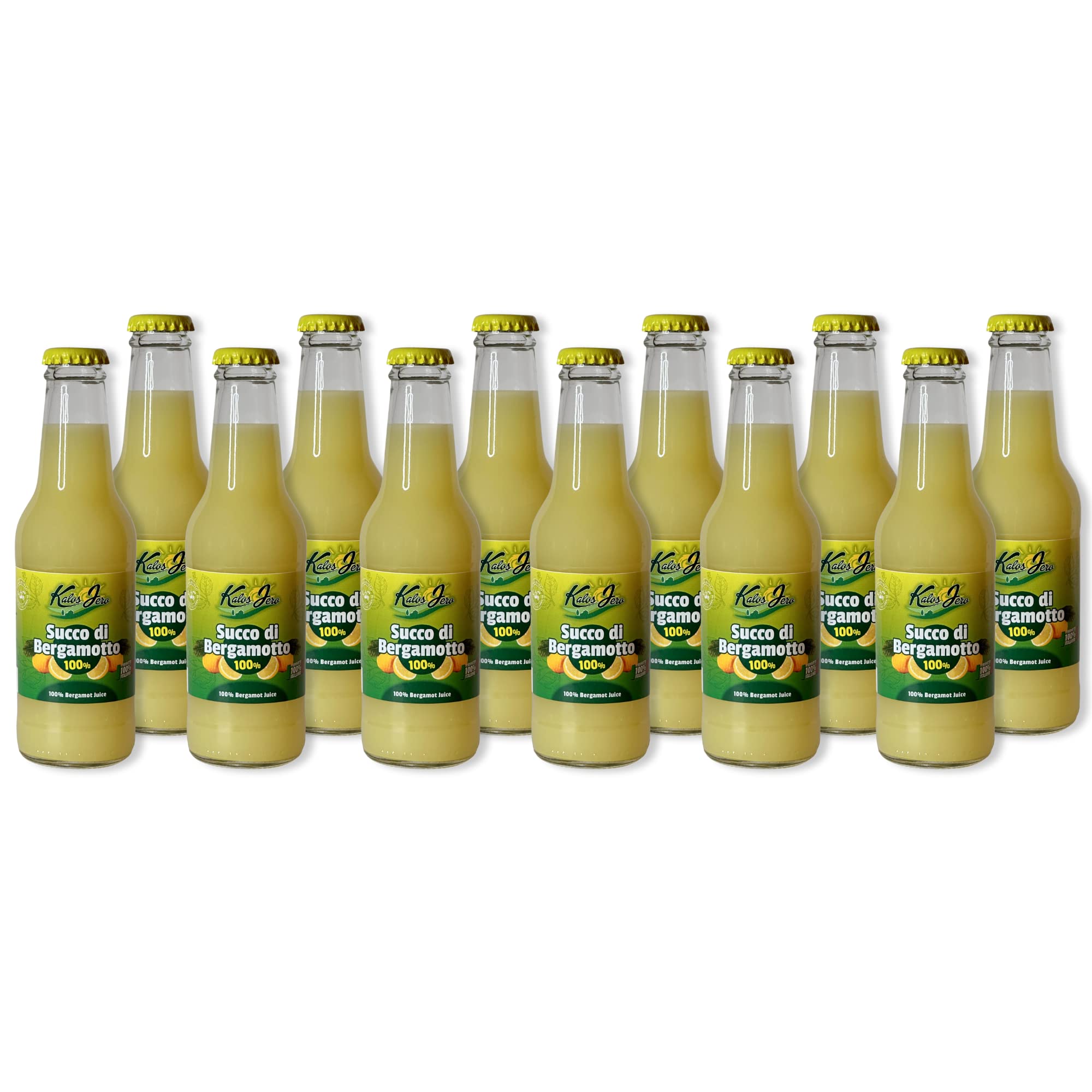 Spremuta Succo di Bergamotto 12x 200ml – 100% Naturale Frutta Fresca di Stagione - Gusto Autentico - Prodotto Artigianale Alta Qualità Senza Additivi – Kalos Jero