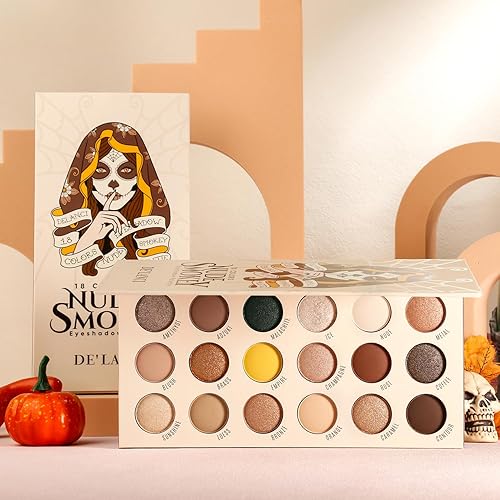 Miniatura 7 de Nude Naked - Paleta de maquillaje de sombra de ojos de 18 tonos, color marrón natural, aspecto de maquillaje suave, paleta de sombras de ojos mate